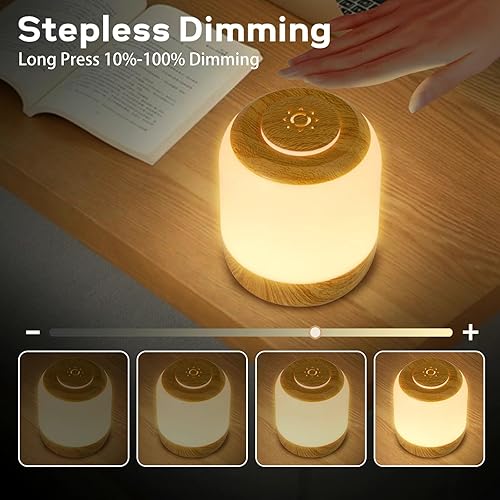 Vista 3 de Paquete de 2 luces nocturnas suaves para el cuidado de los ojos, luz nocturna táctil para bebés, niños y adultos, pequeña lámpara de noche, 3