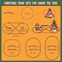 Vista 5 de Juego de tren para niños con control remoto, juguetes de tren con locomotora de vapor, tanque de combustible y pistas de lujo, trenes eléctricos