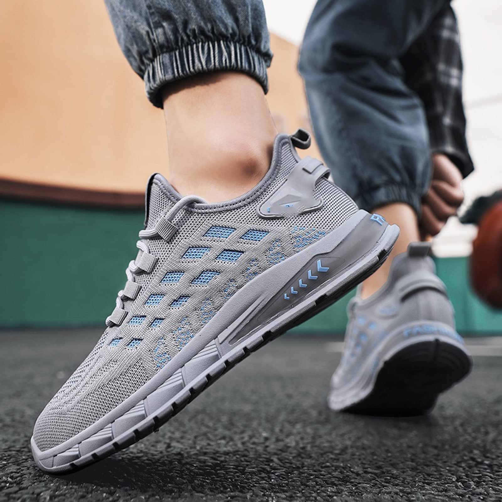 LONU Summer Shoes for Men， Men Shoes Breathable Mesh Fly Knitted Men  Sneakers Lightweight Male Running Sports Shoes Jogging Walking Men Footwear  (Color : Beige, Shoe Size : 41) : Buy Online