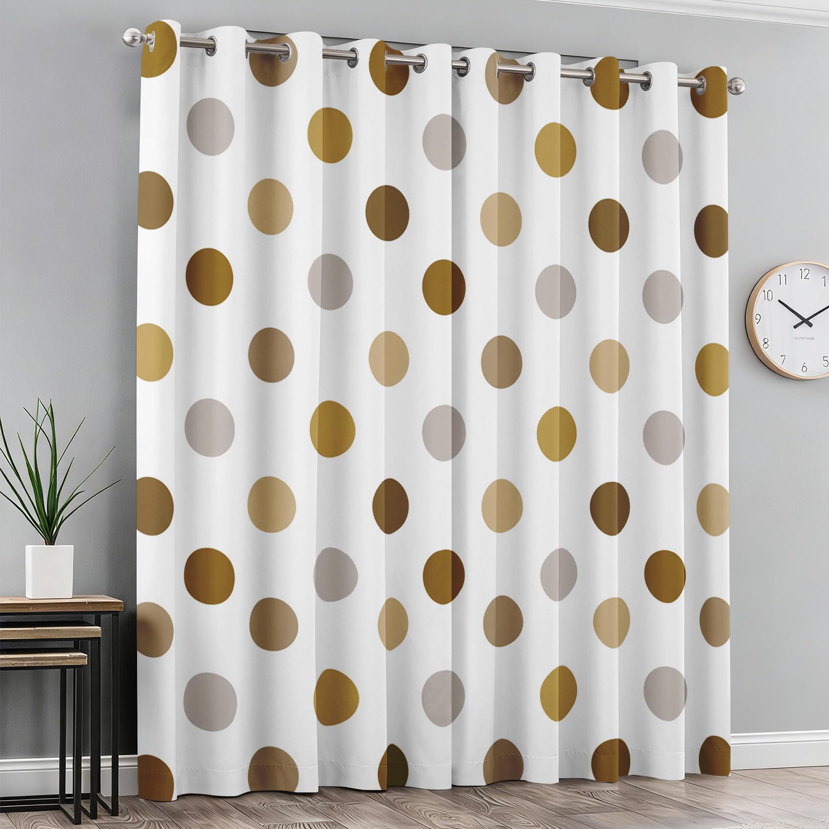 Generisch Blickdichte Vorhänge Punkte Gardinen mit Ösen für Wohnzimmer Schlafzimmer, Punkte Geometrie Deko, Thermo Verdunklungsvorhänge 2er Set, H 183 x B 117 cm X&-135