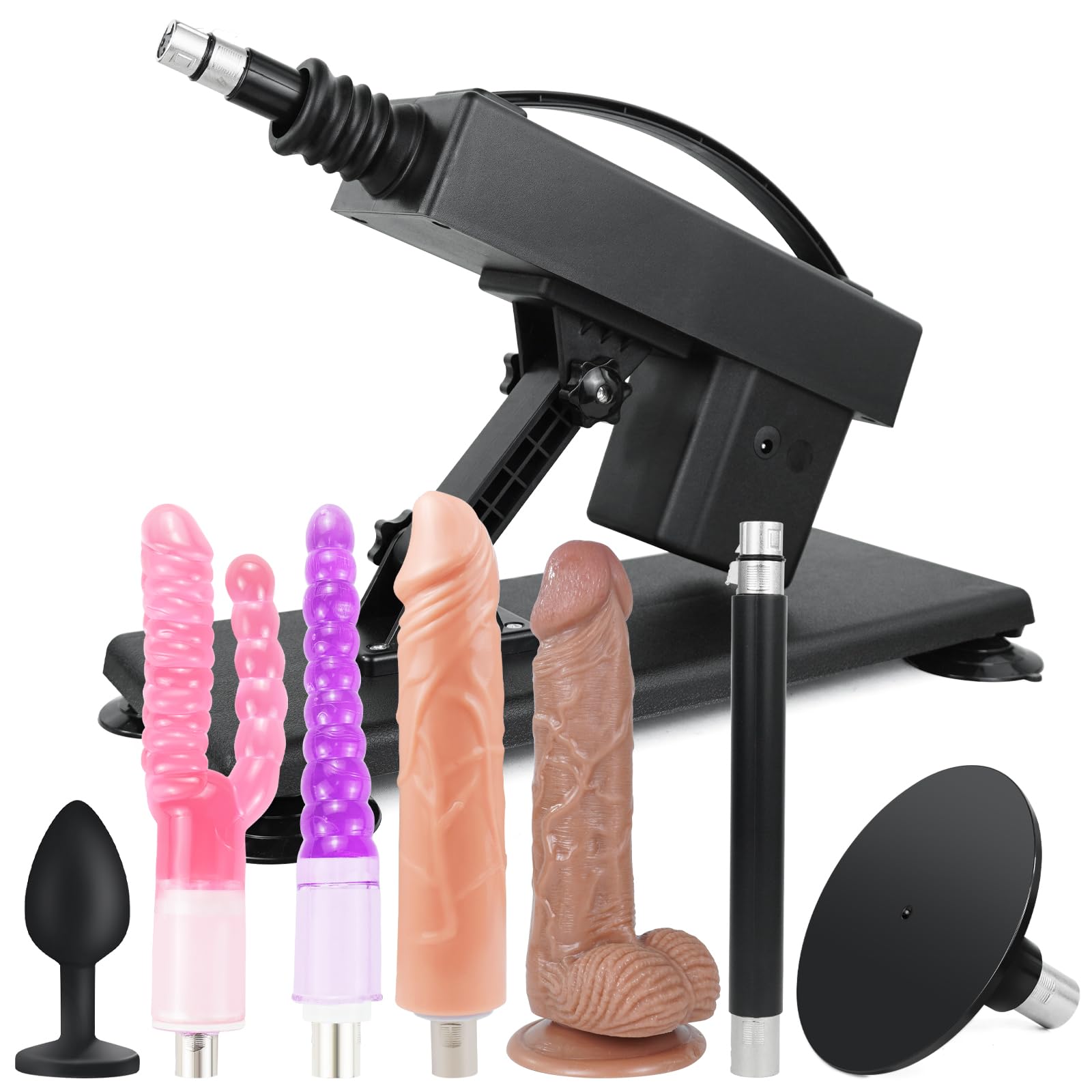Sexmaschine für Frauen Fickle Maschine Fickmaschine Dildo Maschine für Sex Maschine Dildo Stoßfunktion 3XLR Adapter Sexspielzeug für Frauen Solo 3XLR Sextoy (Deep Black)