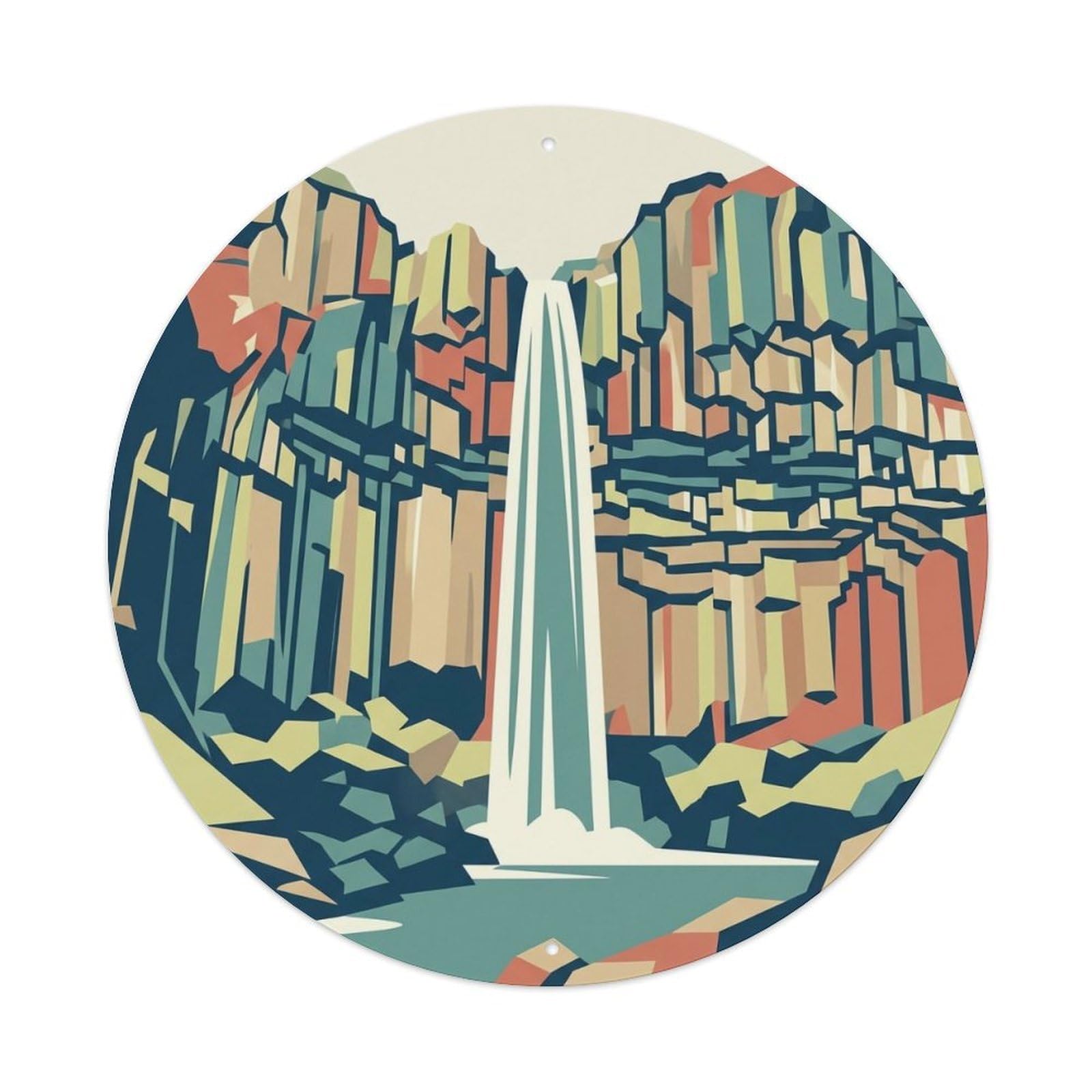 Fqnyr Style Metal Tin Sign Vintage Travel Svartifoss Iceland Columns