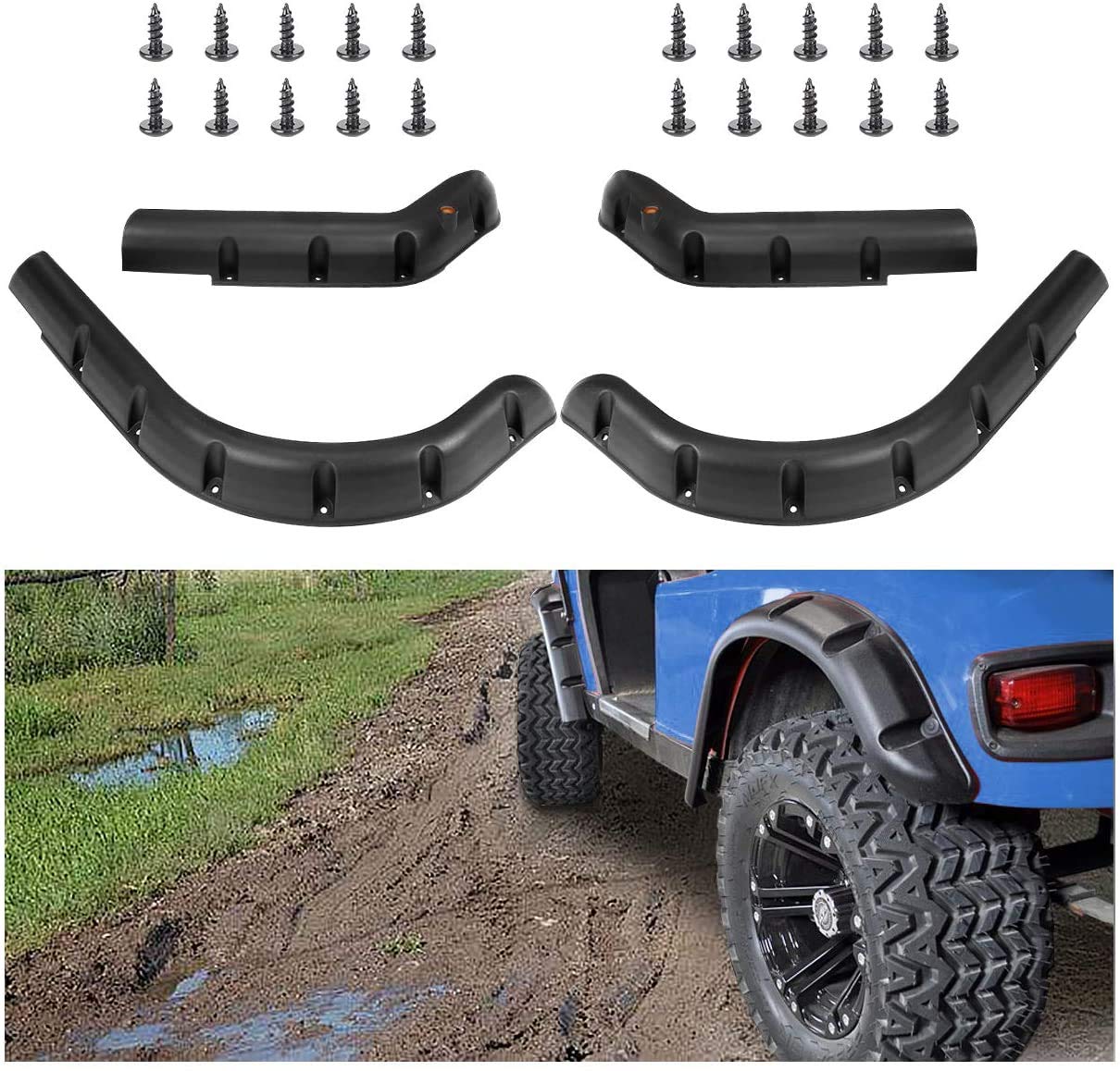Buy Golf Cart Fender Flares Kit Front & Rear for Golf Cart EZGO Club