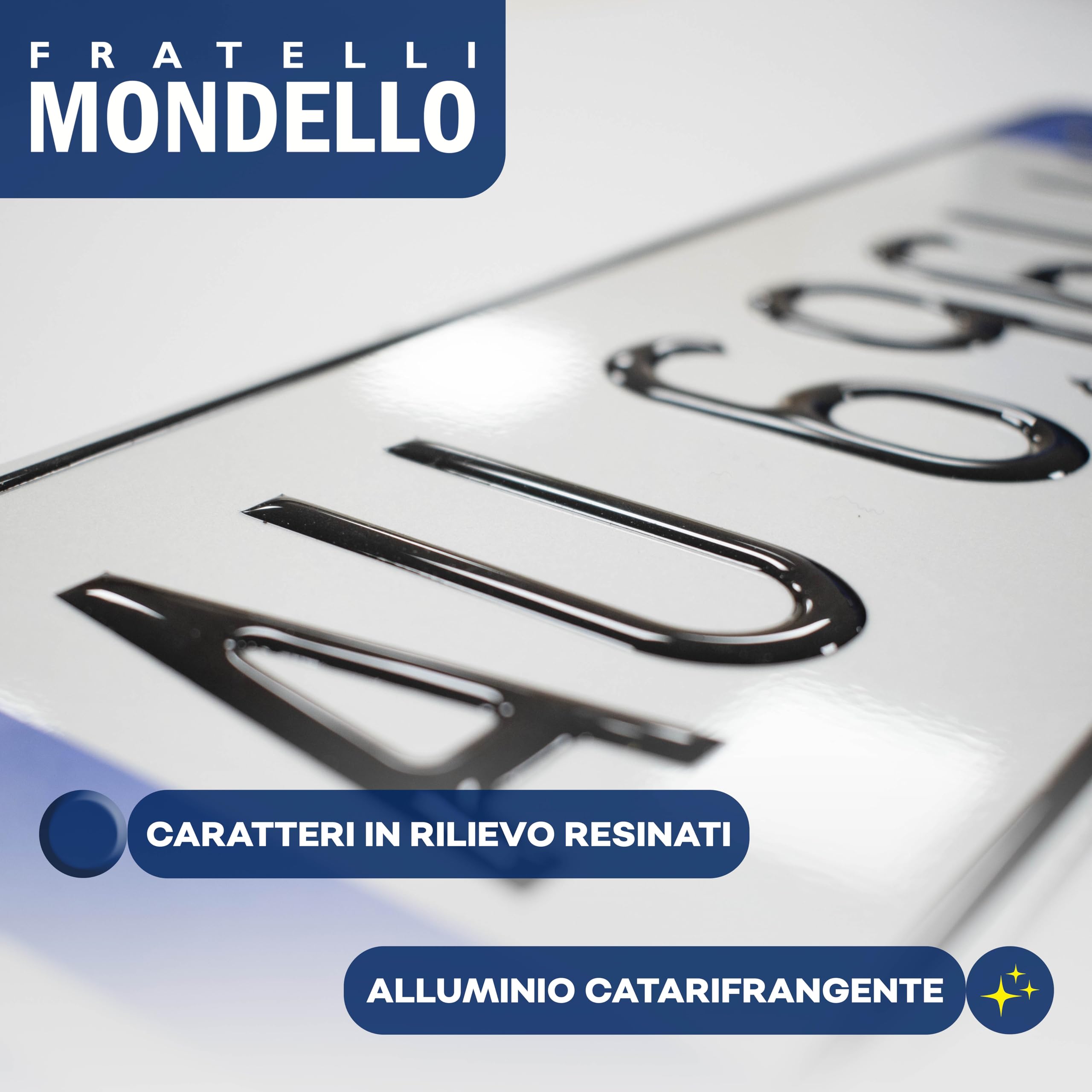 Fratelli Mondello Targa a Rilievo Ripetitrice in Alluminio Catarifrangente Gialla per Carrelli, Rimorchi, Roulotte, Portabici, Carrelli Appendice e Rimorchi Agricoli