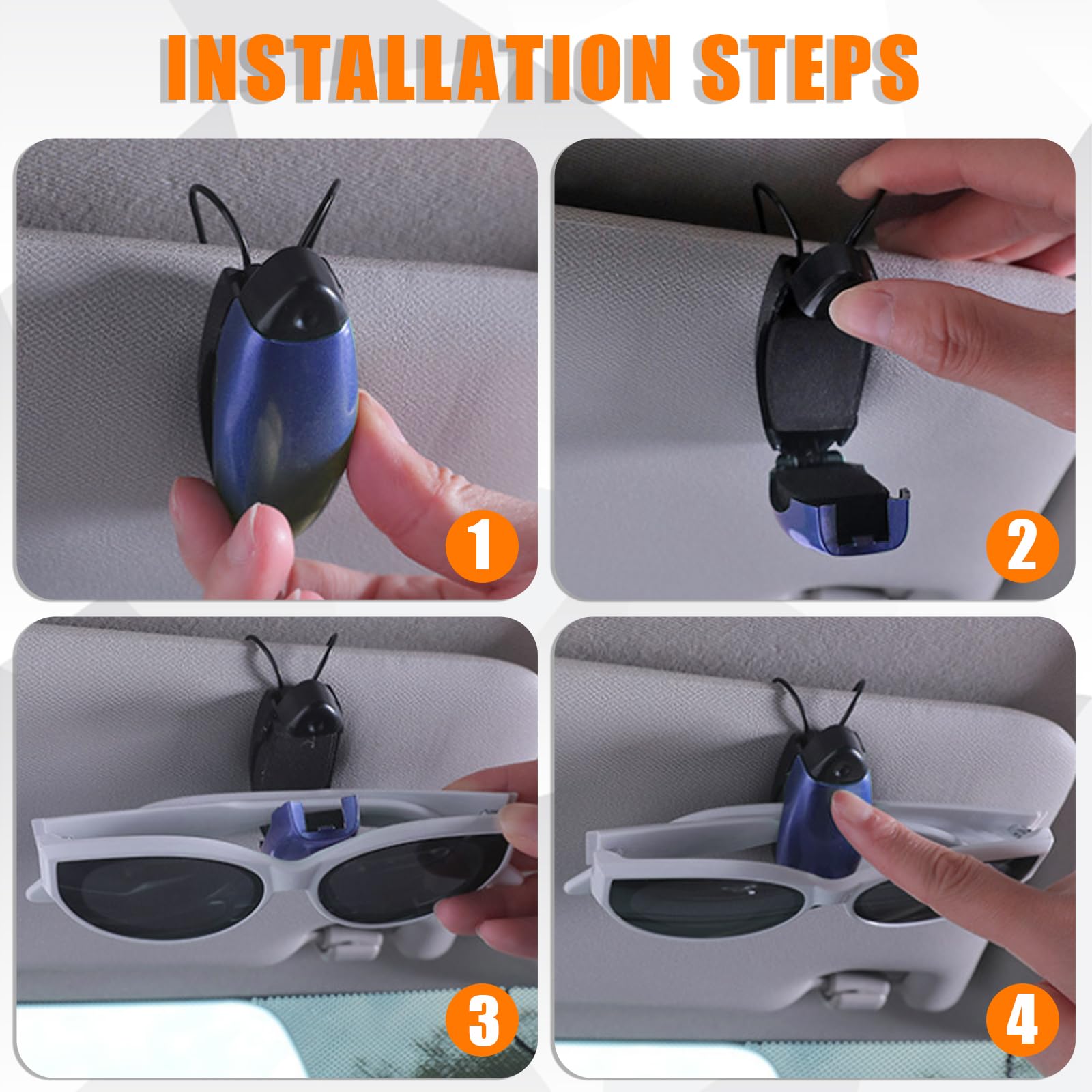 KIWEN Supporto Per Occhiali Da Sole Per Auto, Clip Agnetica In Pelle