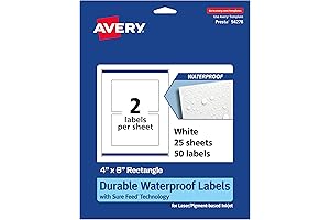 Avery 4x6 Labels: Print-to-the-edge, Laser/Inkjet Durable, Waterproof, and Oil-resistant Labels