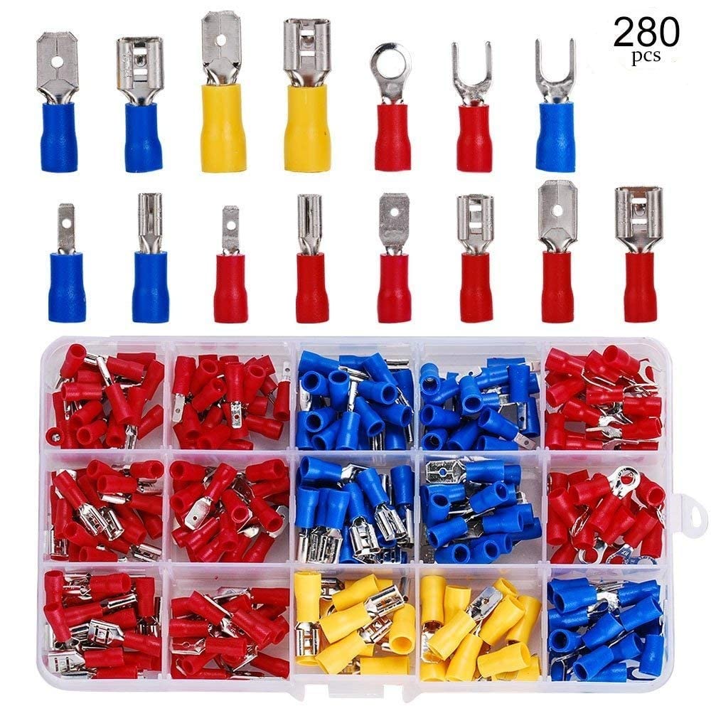 Złącza do przewodów, Zestaw narzędzi do szczypiec zaciskania końcówek walcowanych z końcówkami(280pcs Plier)