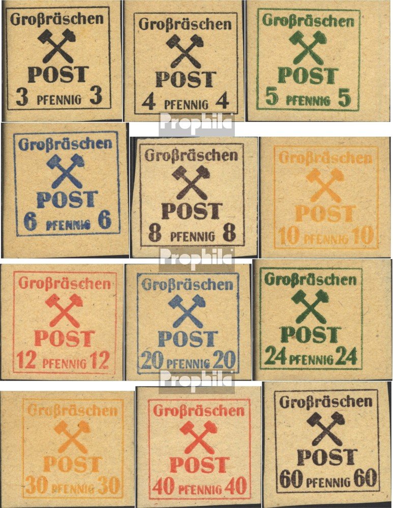 Großräschen 31y-42y (complete.issue.) thick Paper 1945 Mallets and Iron (Stamps for collectors)
