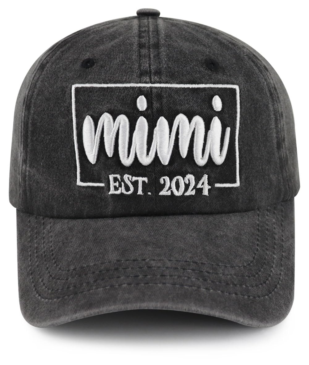 Tbstlumd Funny Mimi Est 2023 2024 2025 Hat for Women, Adjustable Embroidered Grandma Baseball Cap
