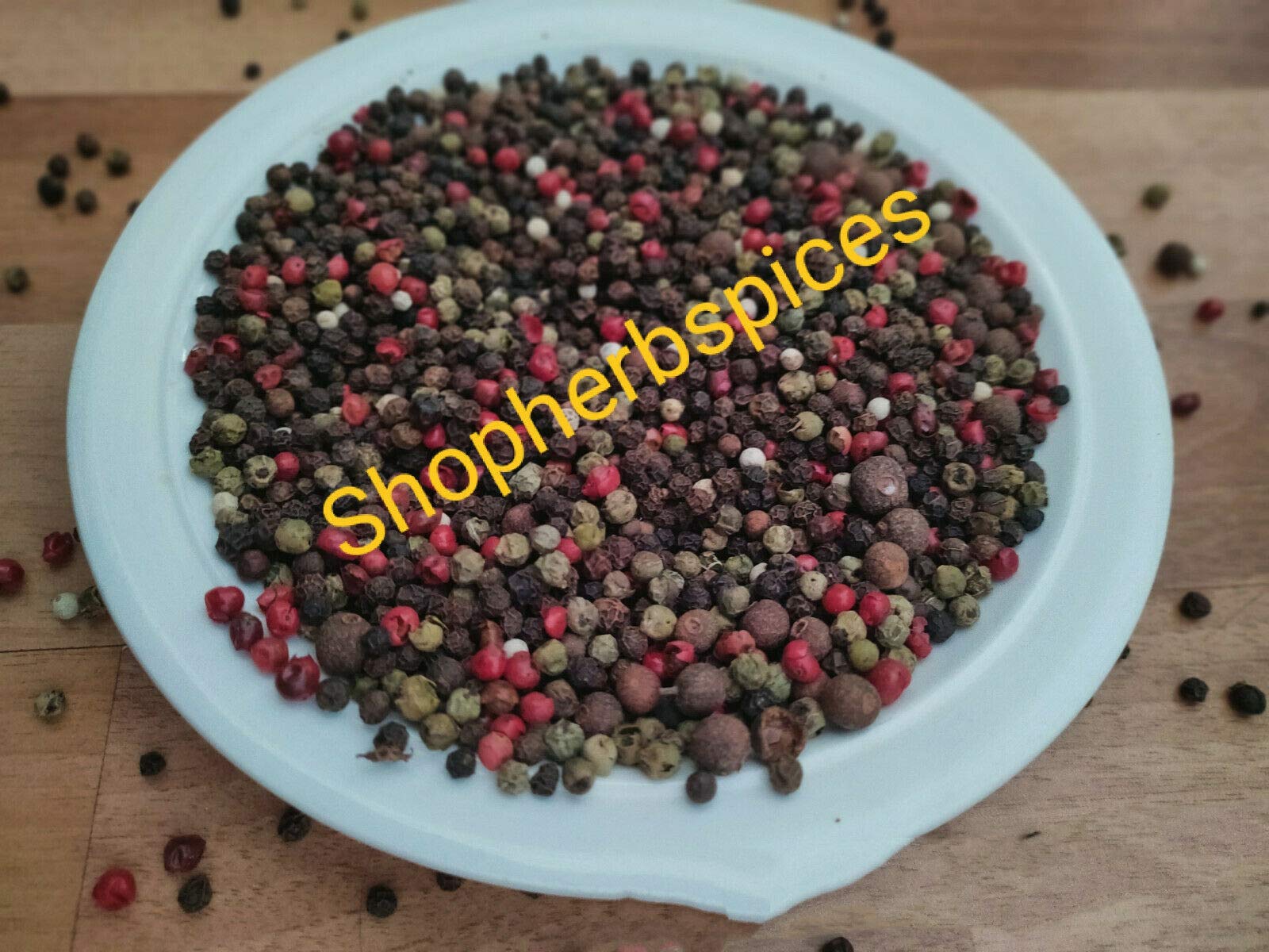 Whole Mixed Dried Peppercorns Pepper in 5 Colours Black White Pink Green Pimento (100g)