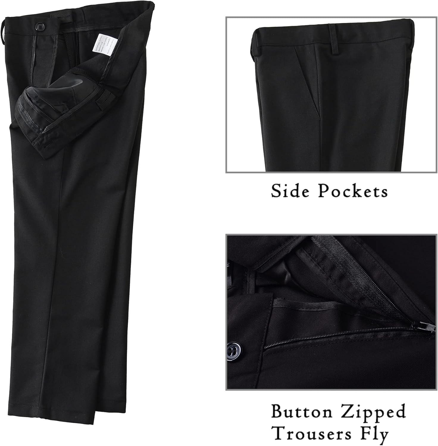 Vipking Suit for Kids Tuxedo Vest and Pants Set Toddler Boy Wedding Outfit Formal Dresswear 5T, 4pc Black - Image 4