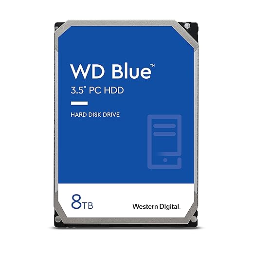 Western Digital 8TB WD Blue PC Hard Drive HDD - 5640 RPM, SATA 6 Gb/s, 128 MB Cache, 3.5" - WD80EAZZ