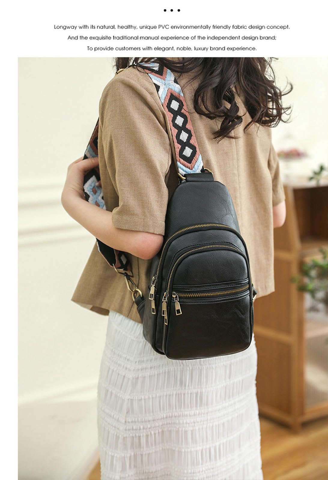 Marsupio Moda Tendenza Donna Borsa al Petto Retro Crossbody Piccola in Vita-Rosa