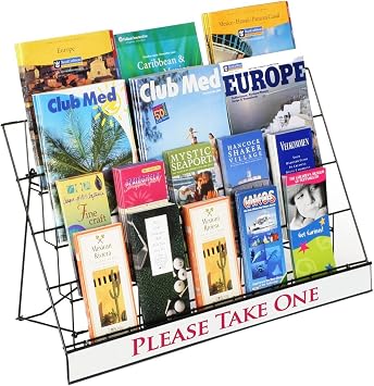 Displays2go Countertop Display Rack for Literature, 4 Open Tiers