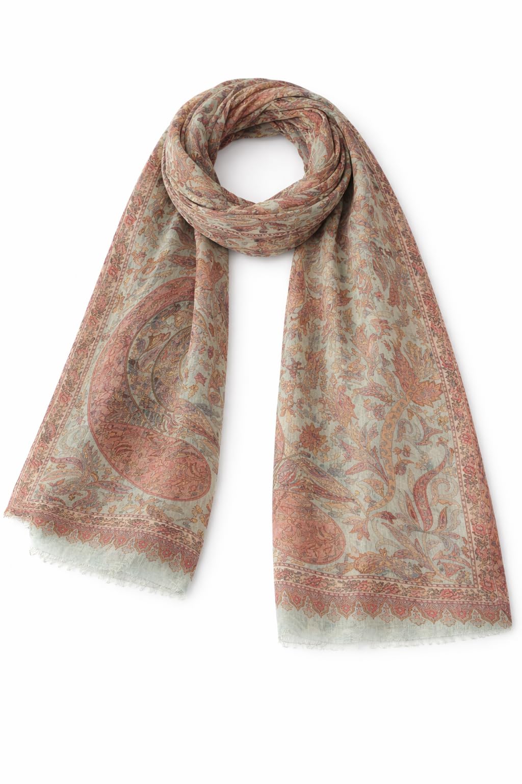 Women's Paisley Floral Printed Lightweight Scarf Stole-picture-37