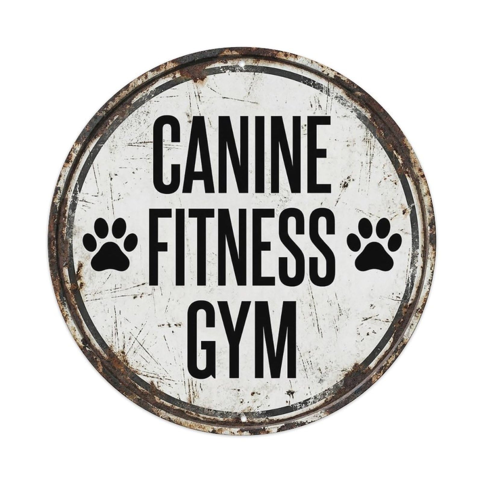 Vintage Canine Fitness Gym Decor Vintage Metal Tin Sign Plaque Wall Decor for Cafe, Club Bar, Office, Garden Metal Poster 8x8Inch