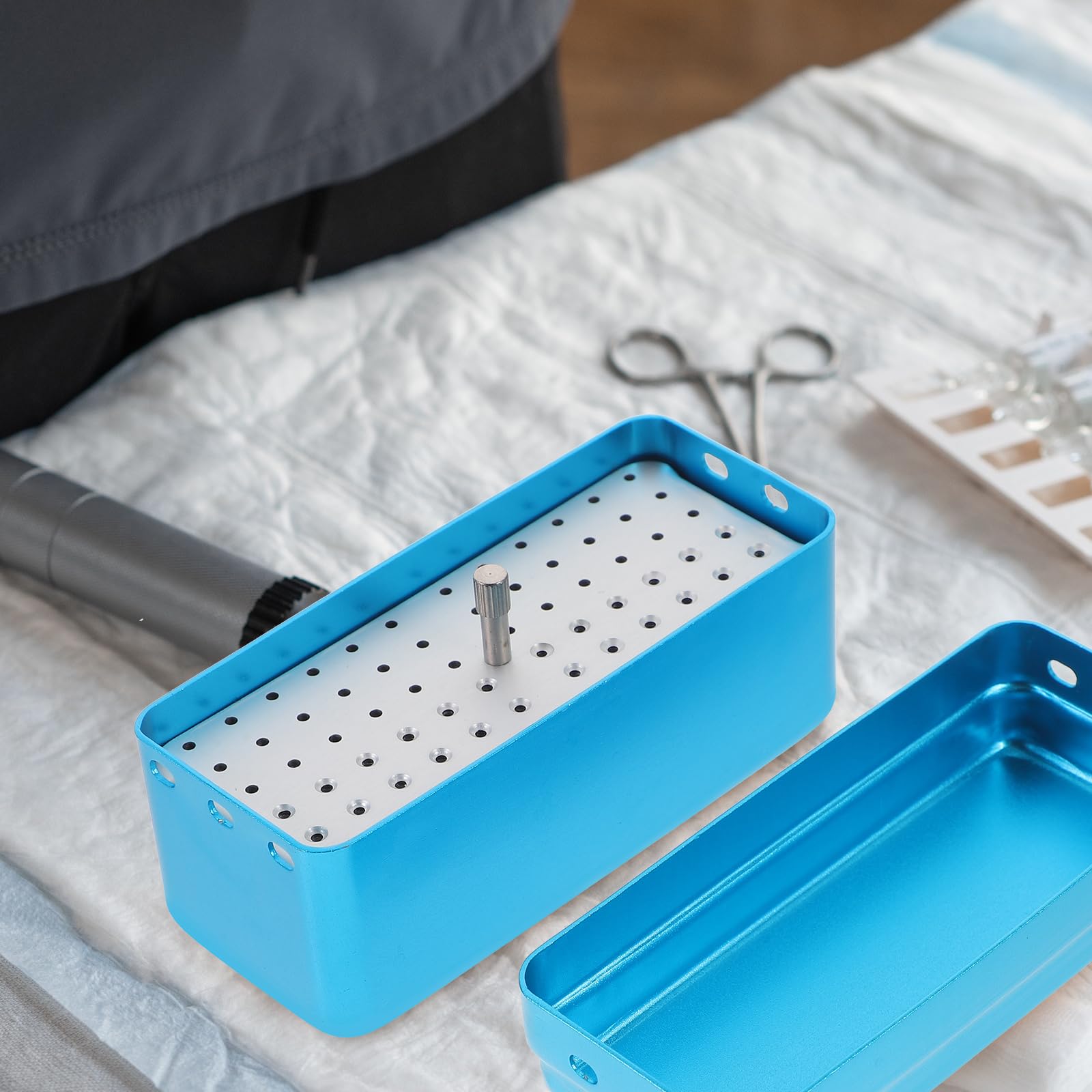 Vassoio disinfettante per strumenti, Vassoio di sterilizzazione Organizzatore porta frese dentali Sterilizzatore medico Sterilizzatore per frese dentali Organizzatore di ferro ad alta pressione