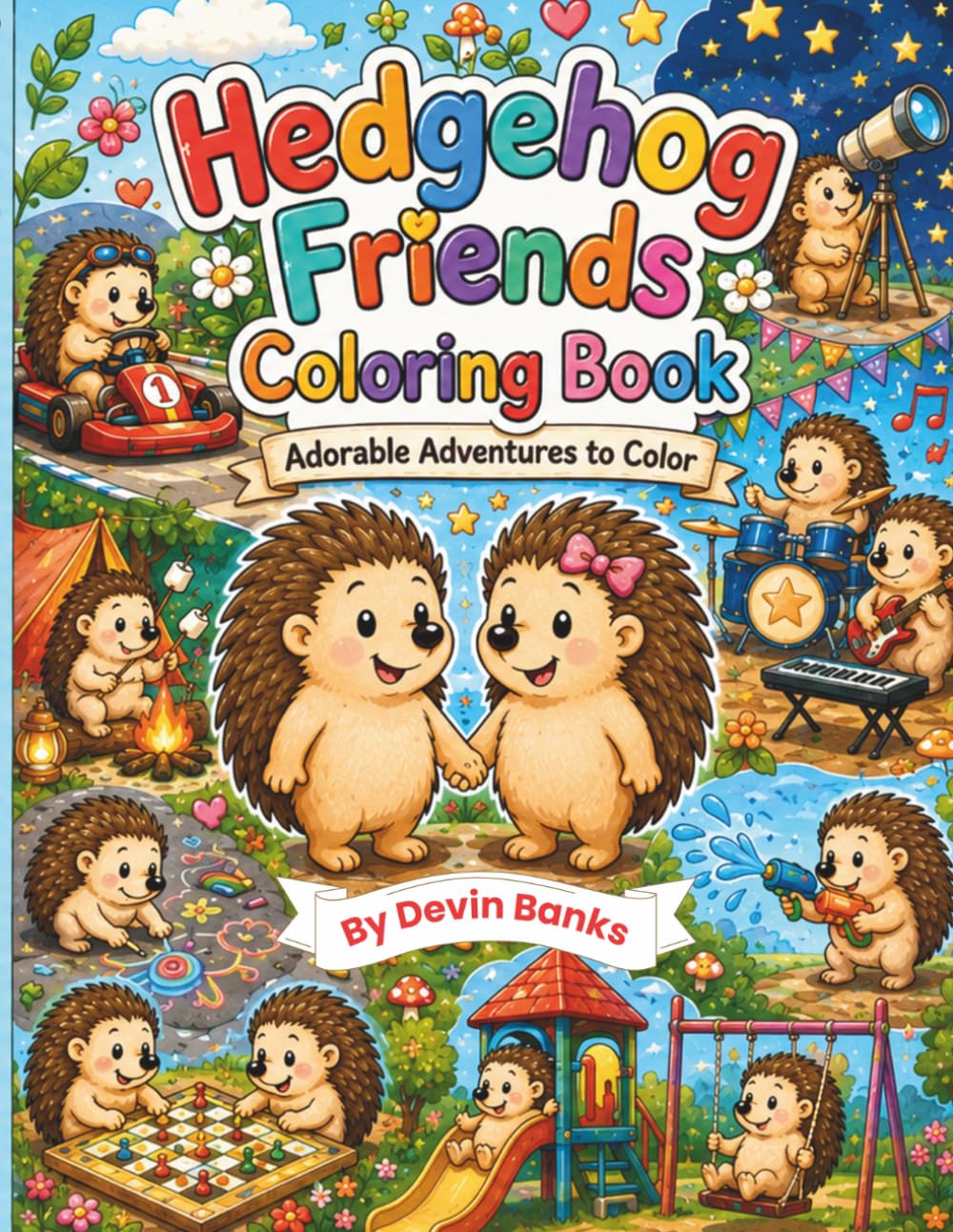 Hedgehog Friends Coloring Book: Adorable Woodland Animals Adventures to Color (Adorable Animal Friends Coloring Books)
