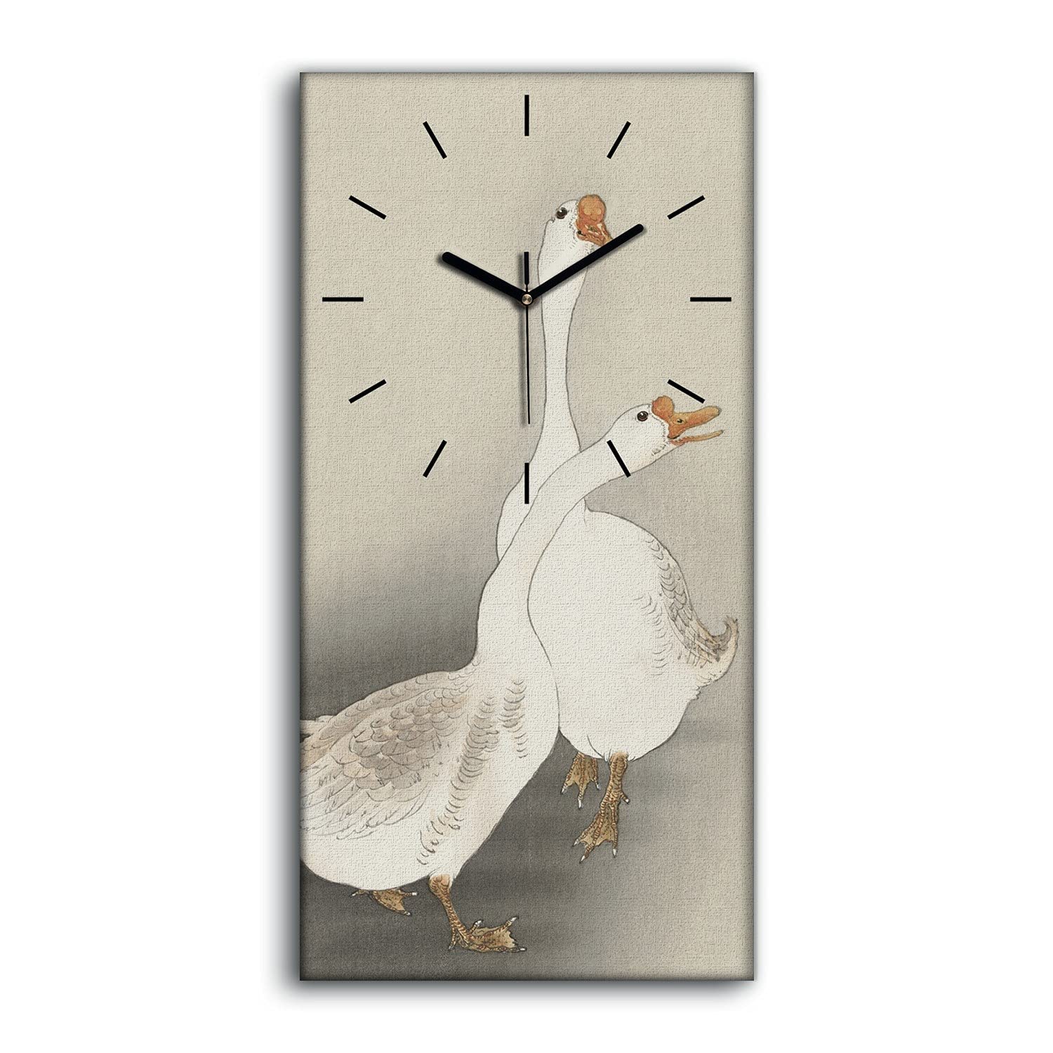 Horloge sur toile sans tic-tac 30x60cm pour supprimer les bruits de pendule du salon