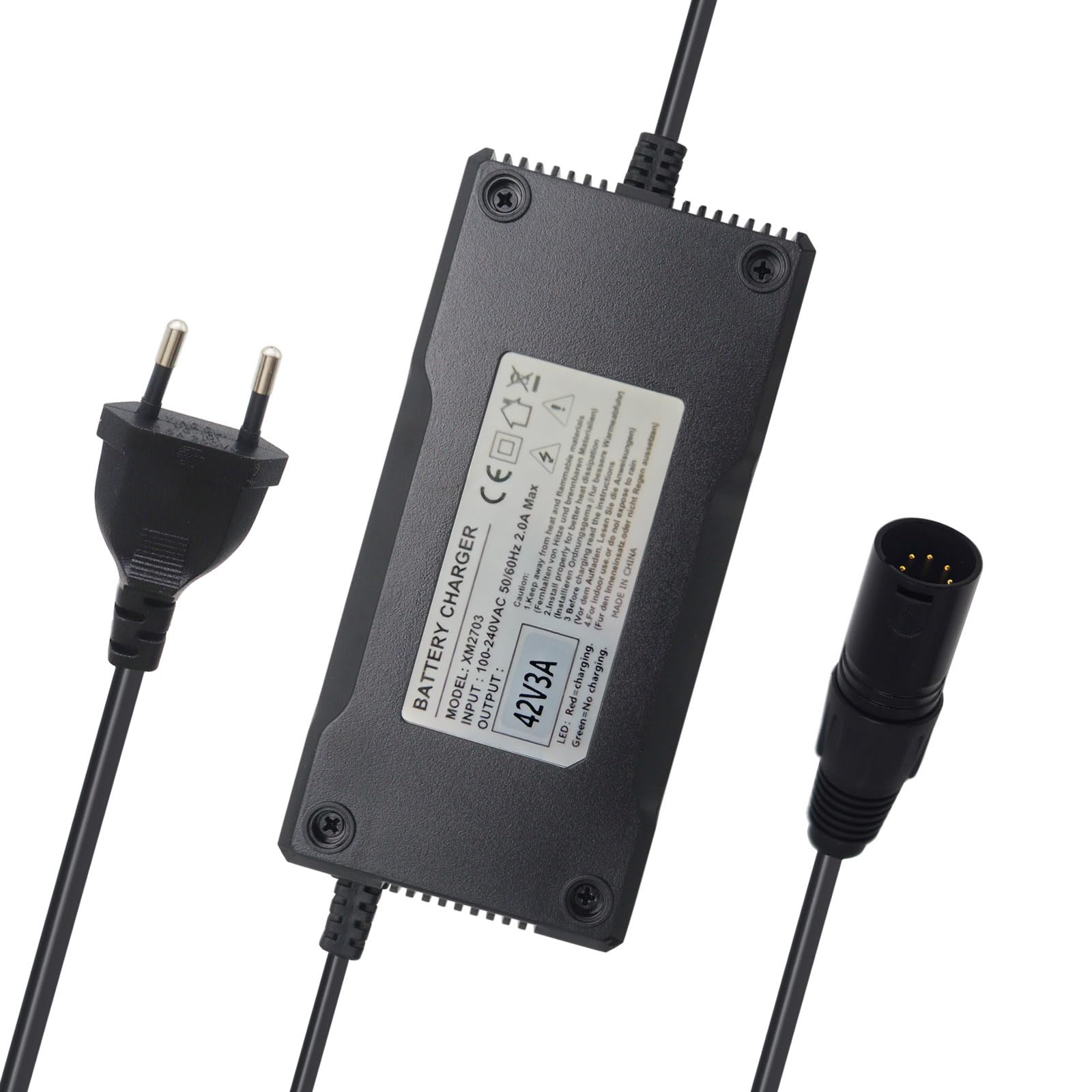 Netzteil Ladegerät Ladekabel Ladegerät (42V) für 36V Akkus 5-Pole-XLR 3A 126W