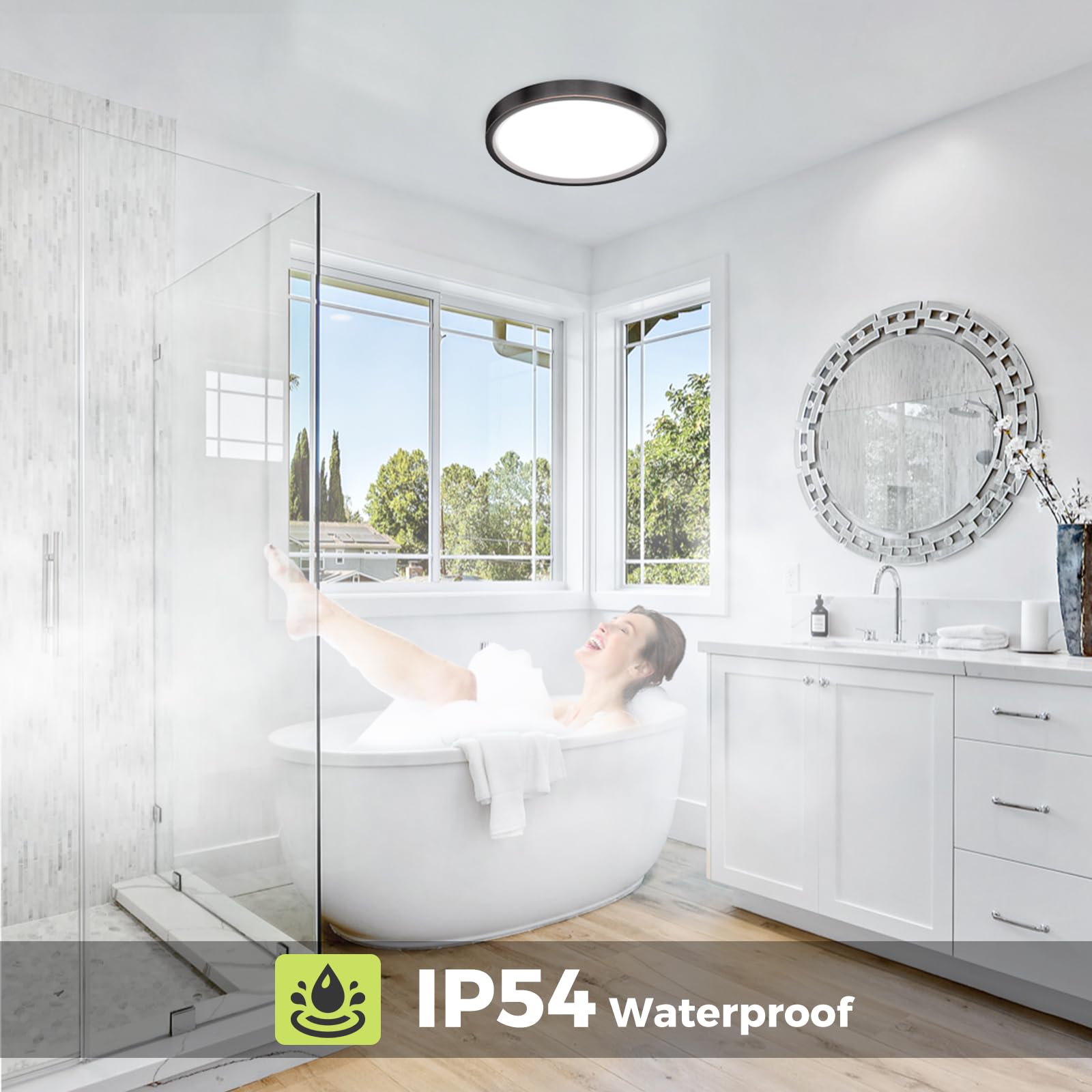 hepside LED Ceiling Light,3000K/4000K/6500K 3 Color Temperature, Waterproof IP54 LED Ceiling Lamp - Image 4