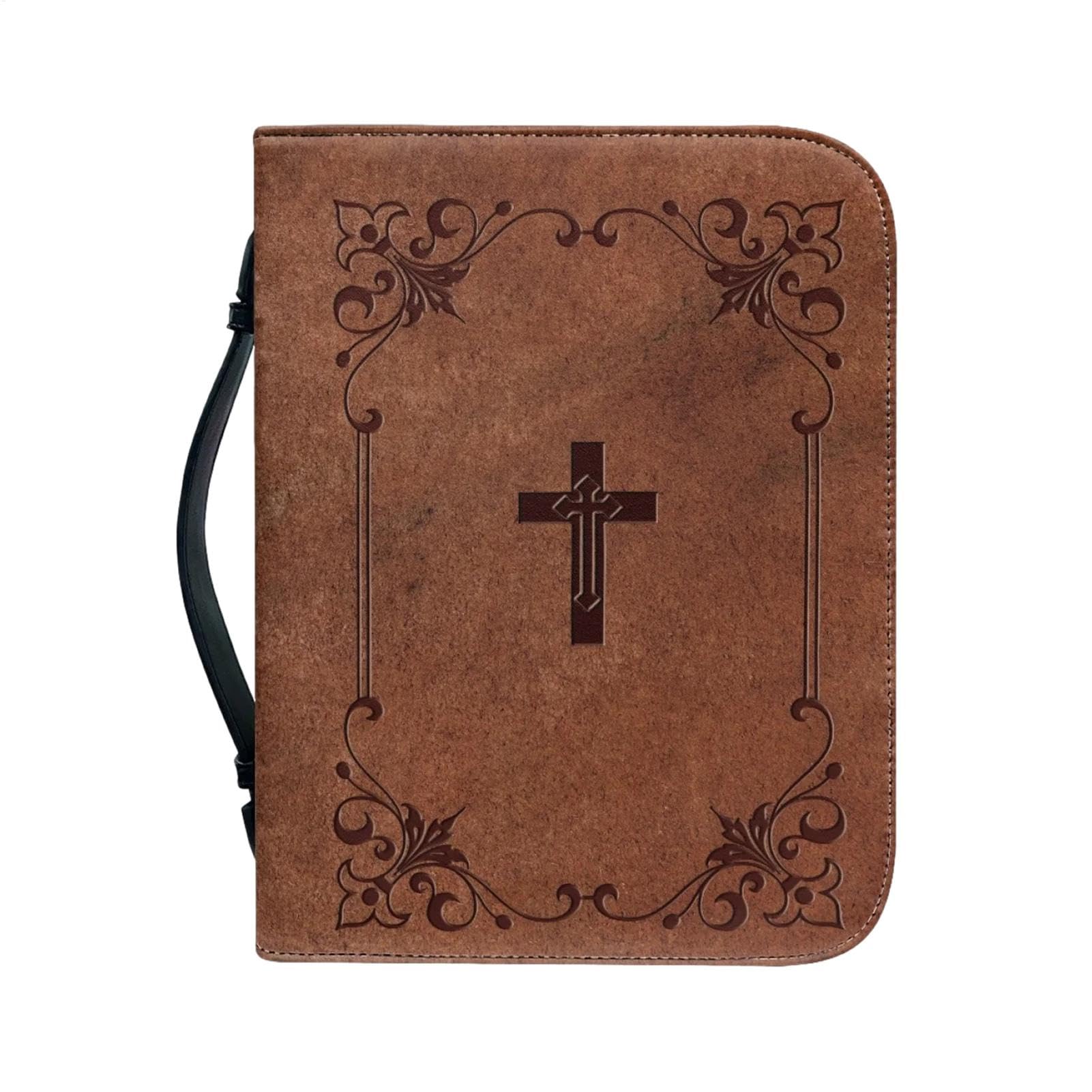Bible Carrying Case for Women Retro Classic Vintage PU Leather Zippered