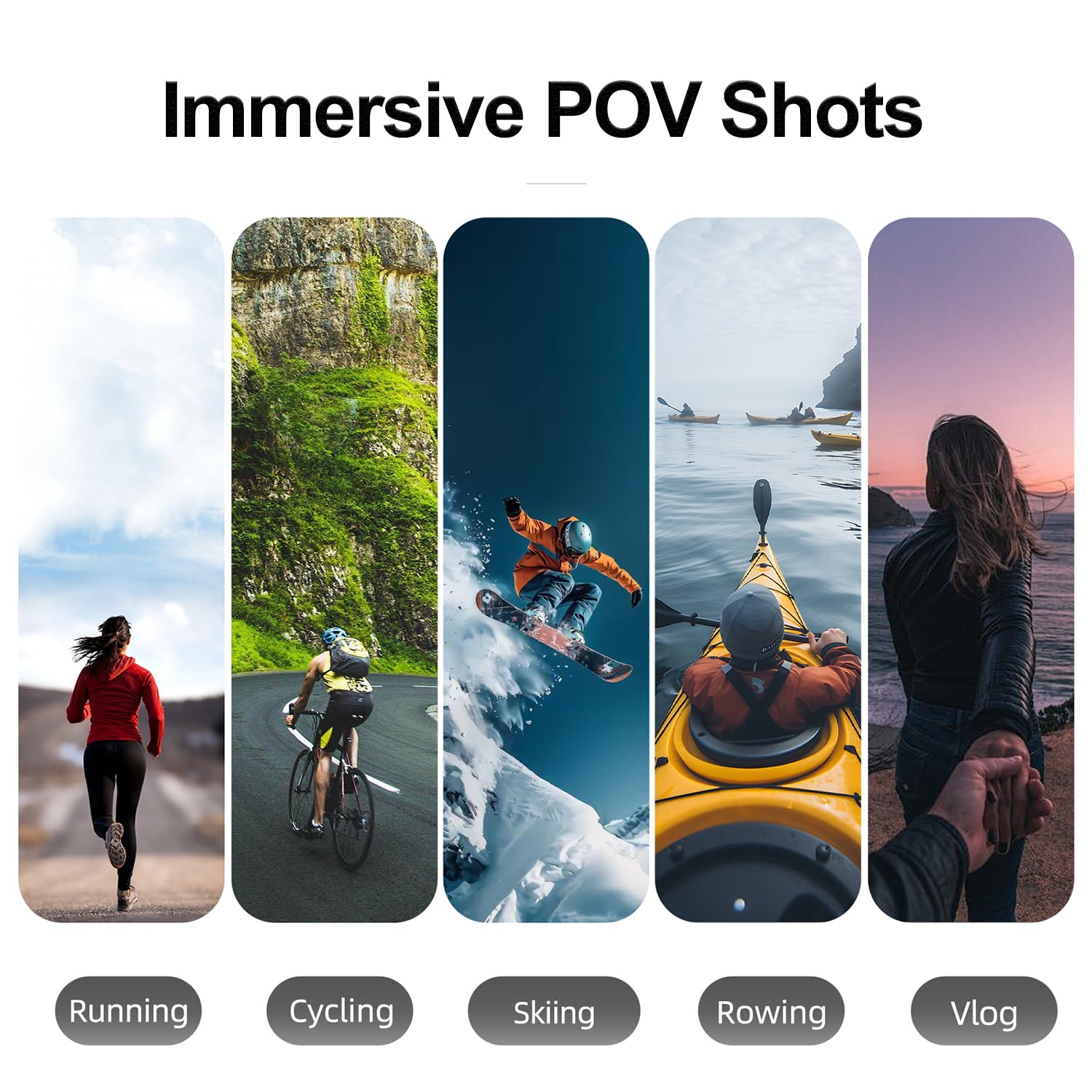 Osmo Nano Bandeau Support, Amovible Vertical/Horizontal Sangle Rotative Réglable Maintien élastique pour Mains Libres POV Enregistrement