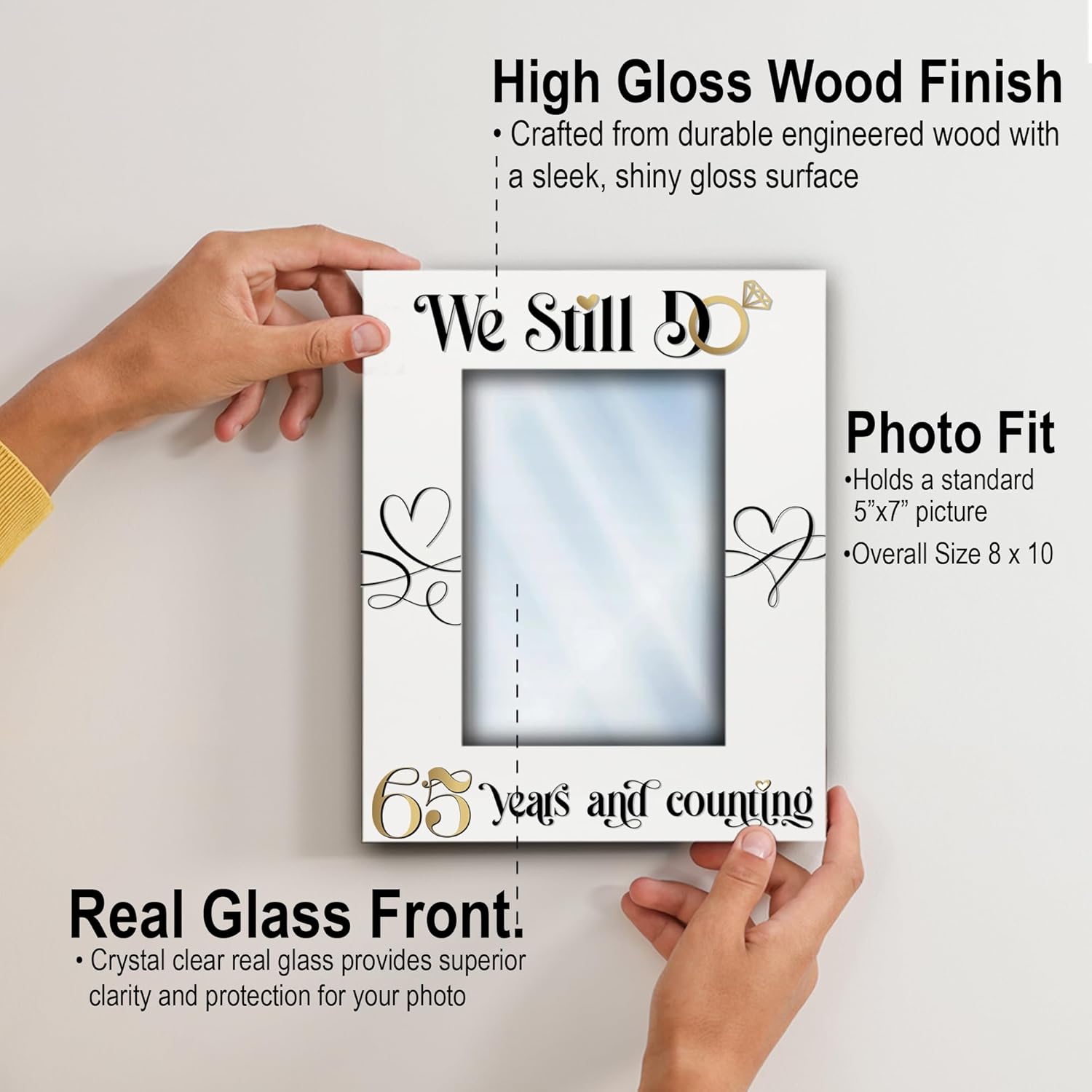 BELLA BUSTA-We Still Do 65 Years And Counting-65th Wedding Anniversary For Couples, Friends, Parents, Mom and Dad-UV Print Picture Frame (5x7 Vertical)