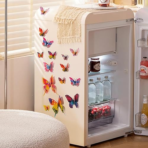 Miniatura 4 de SAOROPEB Decoración de pared de mariposa 3D, 48 piezas de decoraciones de mariposa de doble capa para decoraciones de fiesta, decoración de