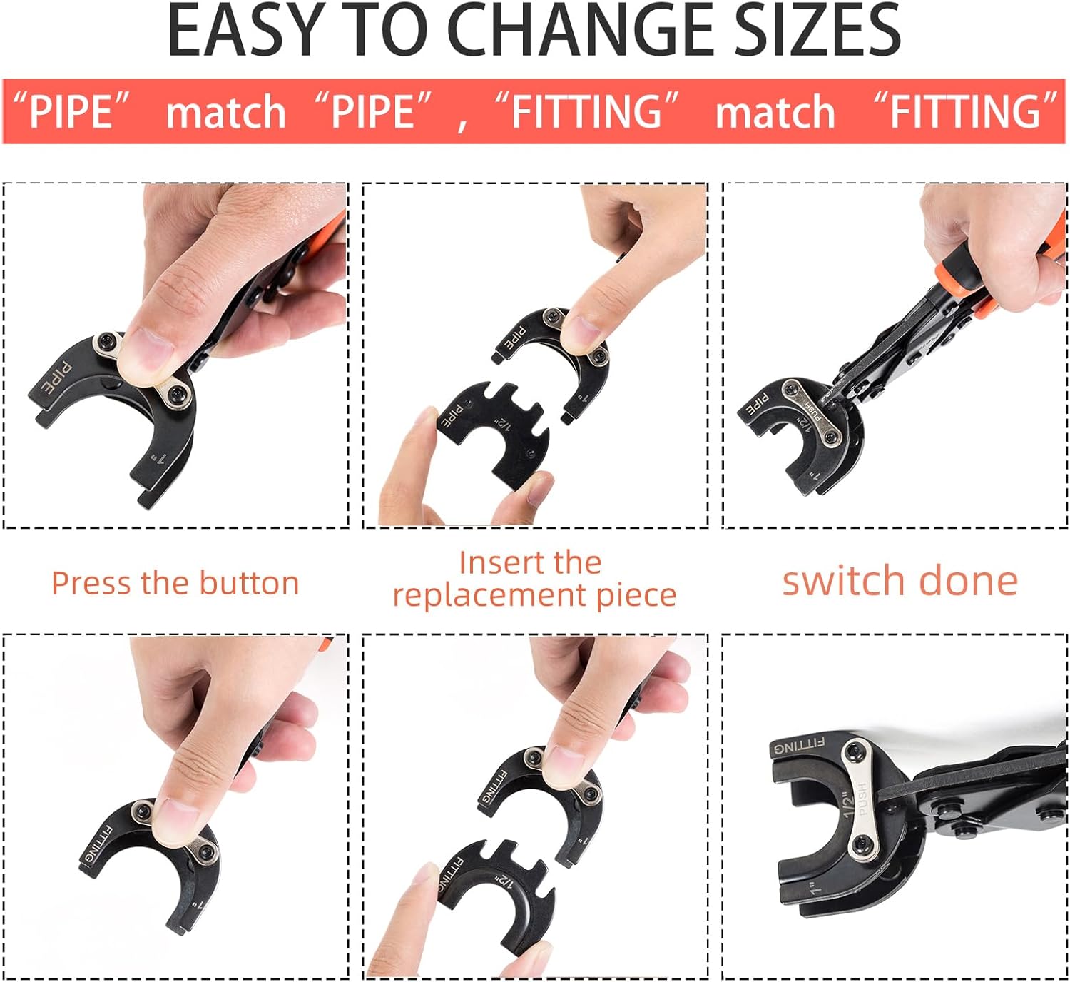 Push to Connect Fittings Air Line Disconnect Tool for 1/4", 5/16" and Push to Connect Removal Tool for 1/2", 3/4", 1"
