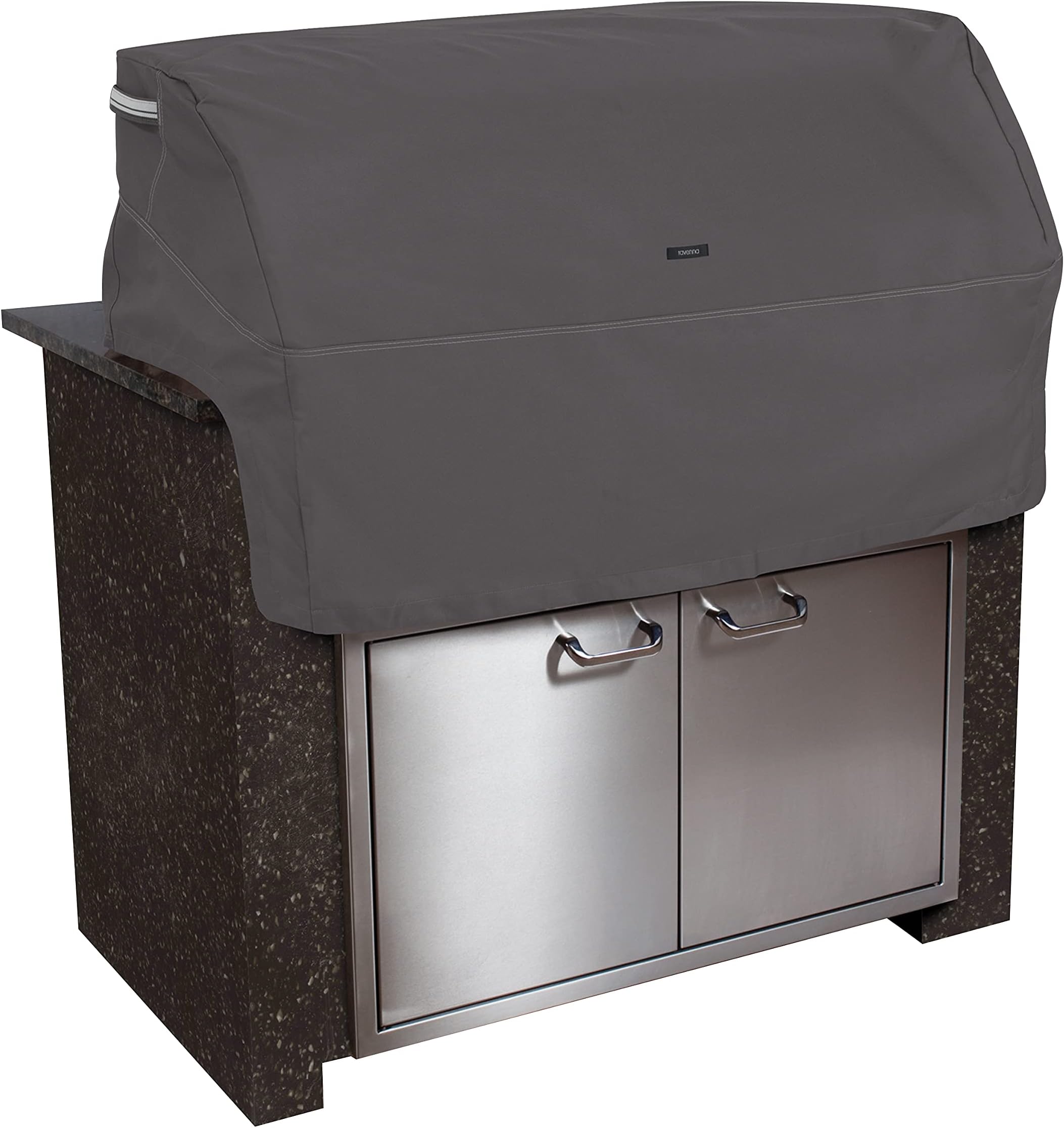 Classic Accessories Ravenna Water-Resistant 57 Inch Built-In BBQ Grill Top Cover, Taupe