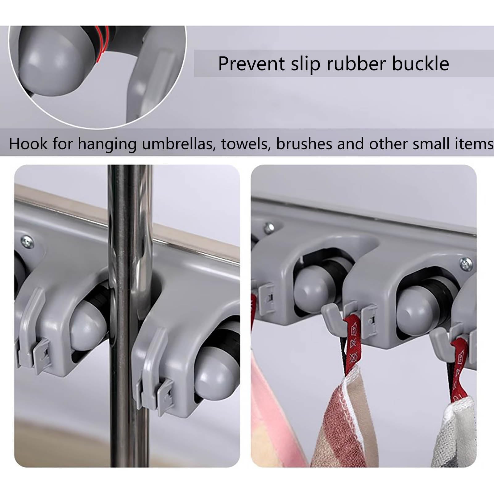 Mobiles Mopp- und Besen-Aufbewahrungsregal, Edelstahl-Mopp- und Besenständer, Mopp-Abtropffläche, Mopp-Rack mit 5 und 10