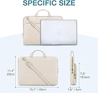 Vista 5 de BAGSMART 15.6 Inch Laptop Shoulder Bag, Laptop Sleeve Compatible with MacBook Pro 16 Inch,15.6 Inch HP,Dell,Acer Aspire,Asus Notebook, Protective