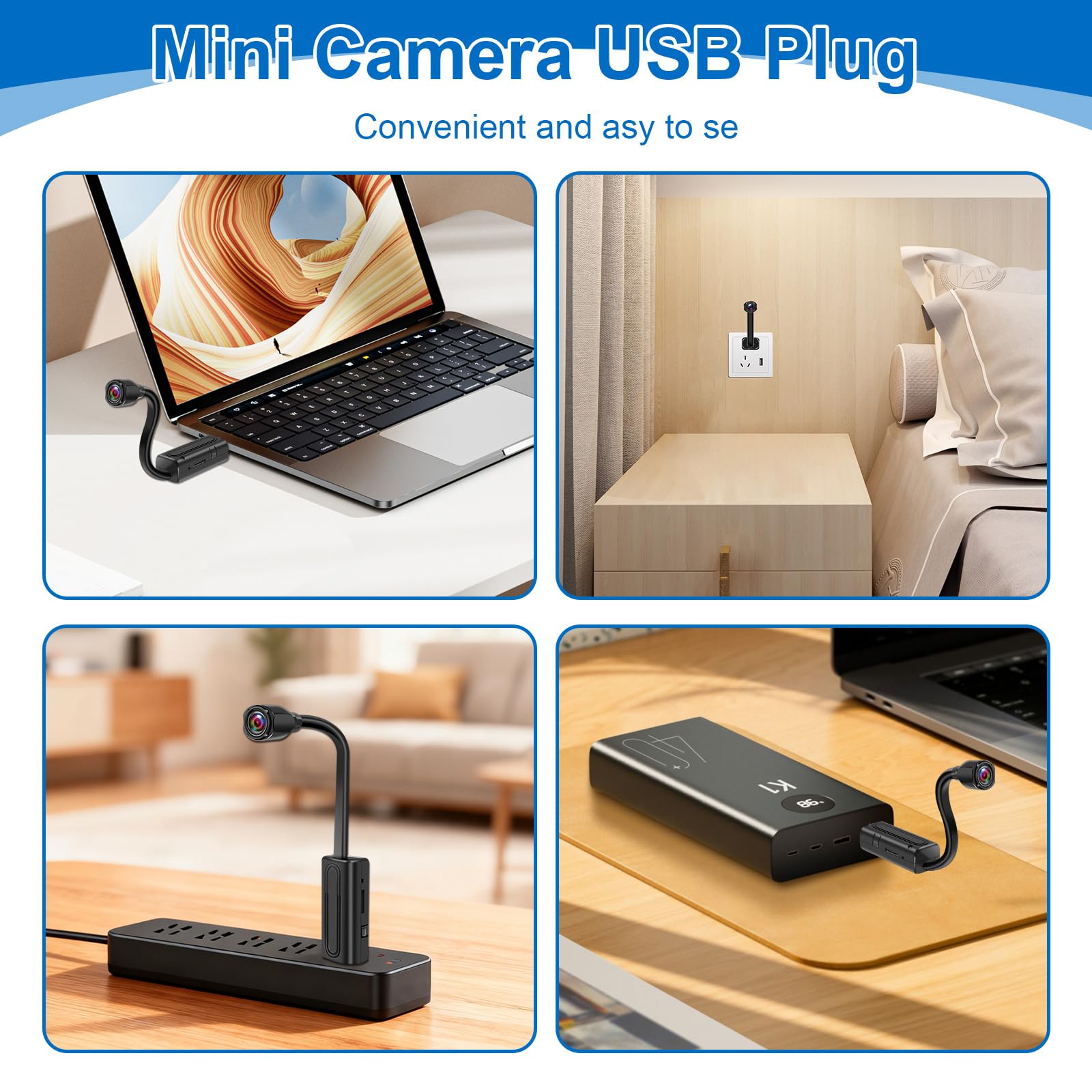 Mini Body Cam WiFi,Tragbare Mikro Kamera USB HD 1080P Kleine Kamera Innen mit Bewegungserkennung/Loop-Funktion, Videokamera für Meetings Reisen/Spaziergänge