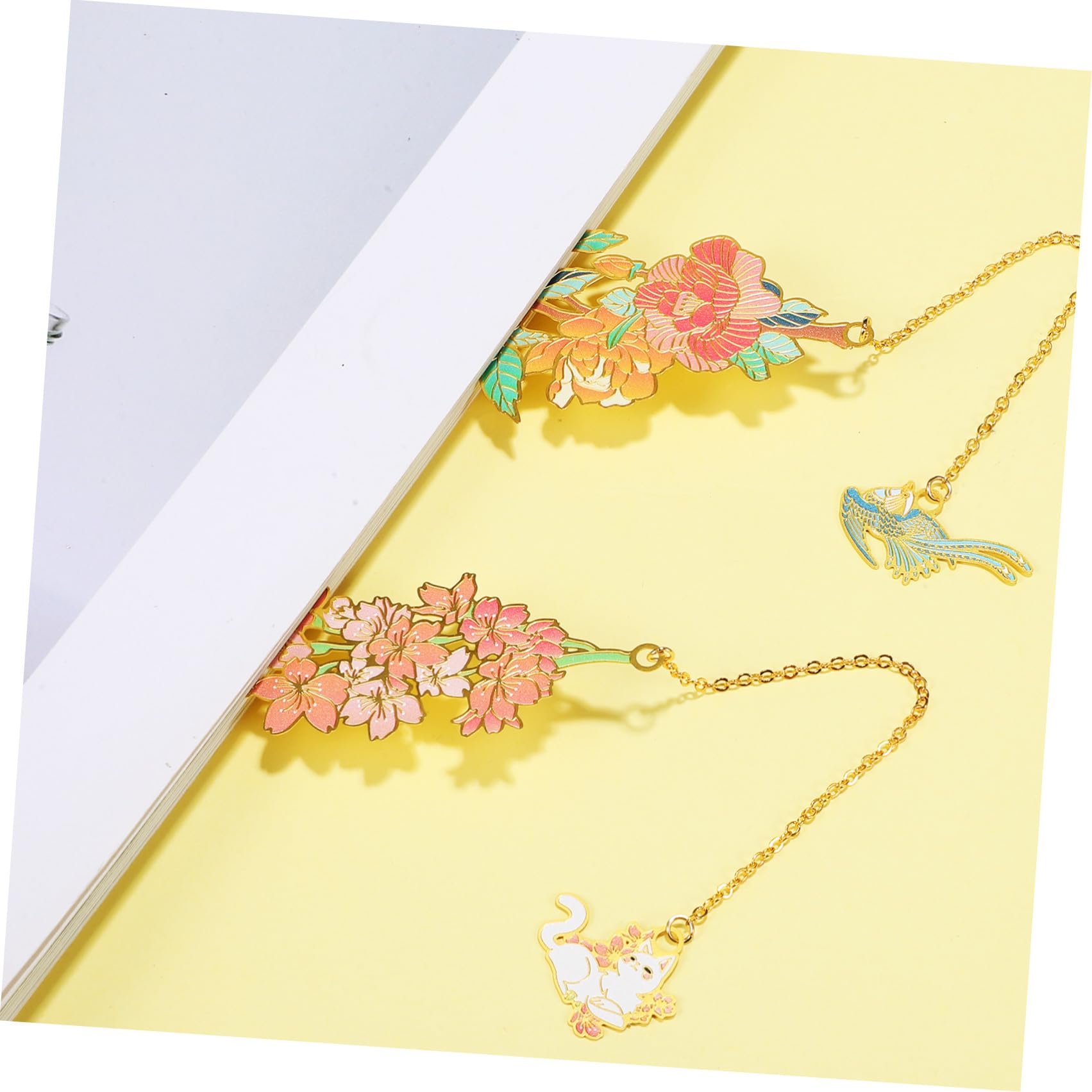 3 Set Segnalibro Classico In Metallo Con Fiori 2 Pezzi Ciondolo Con Fiori Di Ciliegio Segnalibri Personalizzati Embosser Per Libri Embosser Per Libri 2 pezzi * 3