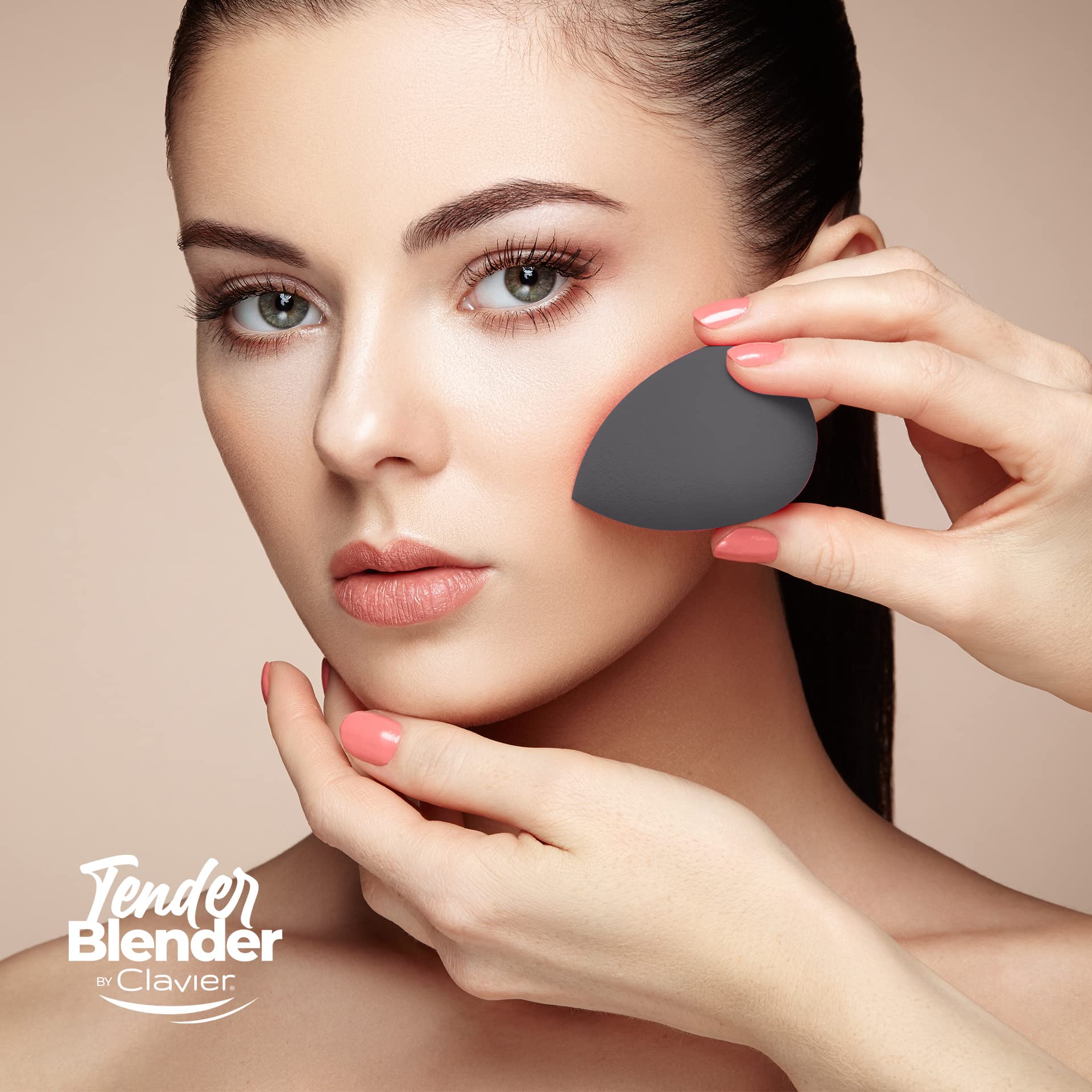 Spugna per trucco Clavier Tender Blender Beauty Blender Trucco Sponges Cosmetic per fondotinta liquido e cipria, regalo per donne (nero smussato)