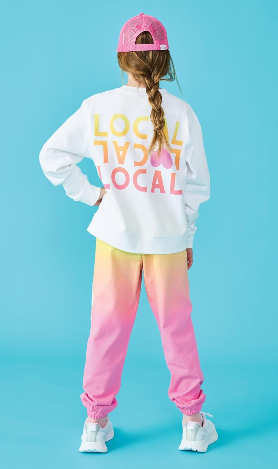 iscream + THEME NYC Big Girls French Terry Crewneck Applique and Embroidered Accent Sweatshirt Collection