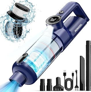 Handheld Vacuum Cordless - Car Vacuum Cleaner with Brushless Motor, 15000Pa Powerful Suction with LED Light, Type C Cable, 2 Fliters, Portable Hand Vacuum for Home, Car, and Office - Amazon product rated Grade A