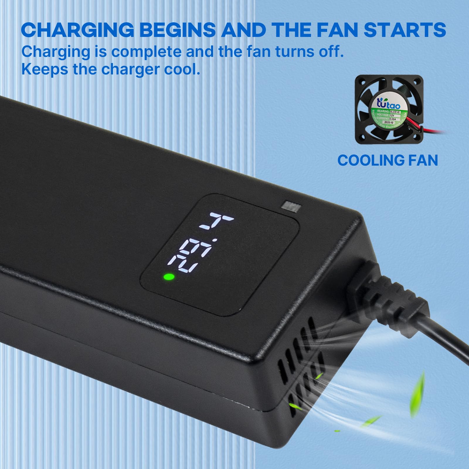 Chargeur De Batterie - ROLEADER - 42V 2A - Prise XLR 3 Broches - Protection Contre Surtensions