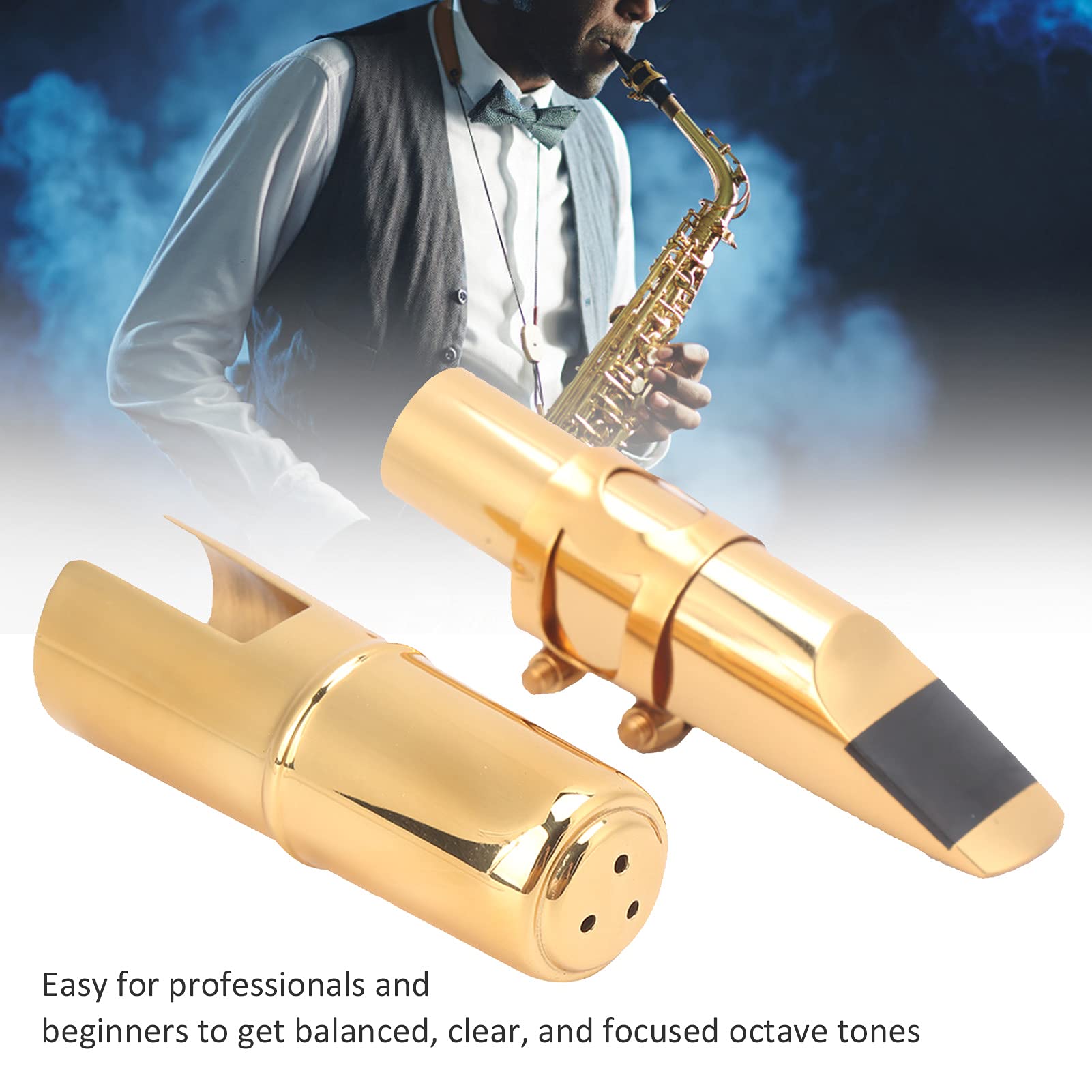 Restokki Saxophone Mouthpiece Brass Alto Musical Instrument Accessories for Professionals Beginners