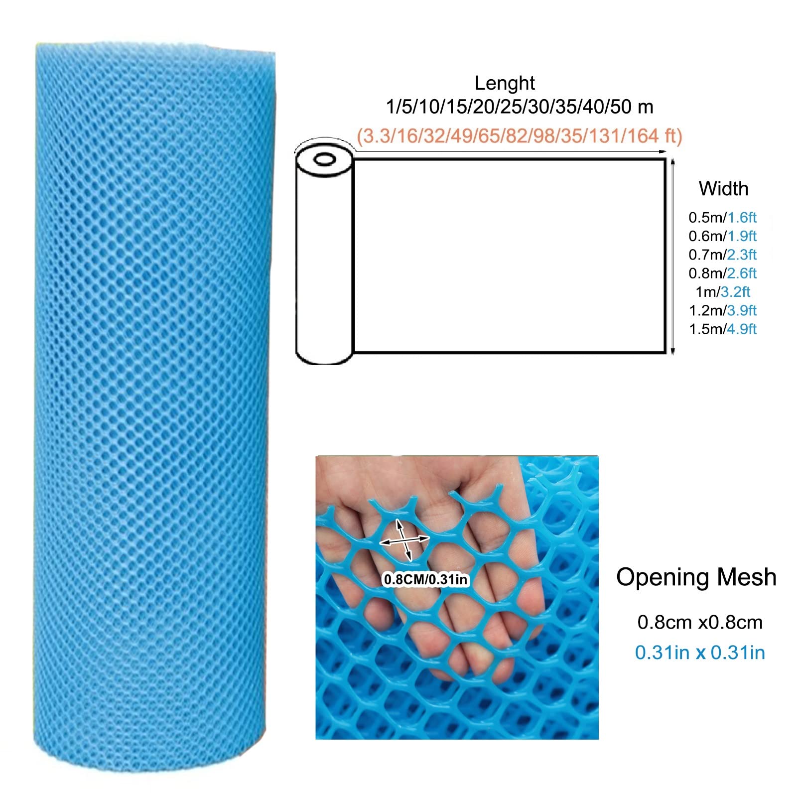 Kunststoff-Mesh-Zaunrolle, 40 Cm X 15,7 M – Weiß, Für Garten, Haustiergehege, Hühner, Hunde & Pflanzen