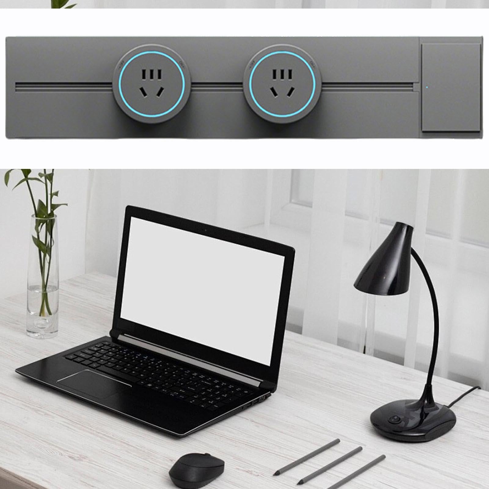Enchufe De Corriente Eléctrica Adaptadores De Enchufe Móviles | Riel Eléctrico De Enchufes Deslizante Para Apartamento, Escuela, Hotel, Hogar, Dormitorio, Trabajo, Estudio, Salón Y Cocina