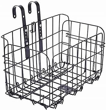 Amazon 自転車かご 折りたたみ式 脱着式 前かご 後ろかご バスケット ステンレス製 耐荷重30kg マウンテンバイク クロスバイク 折り畳み 自転車 通勤車等用 黒 Aifusi バスケット カゴ