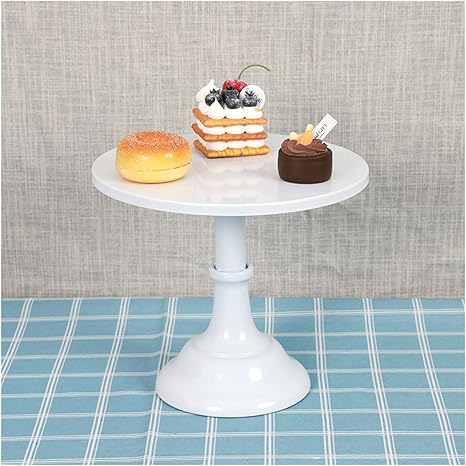 Amazon デザートディスプレイスタンド ケーキスタンドホームパーティー 陳列スタンド結婚式の装飾錬鉄の誕生日トレイデザートファッジデスクトップアフタヌーンティーケーキスタンド 便利で耐久性があります Color White Plate Size 10 Inches ケーキスタンド