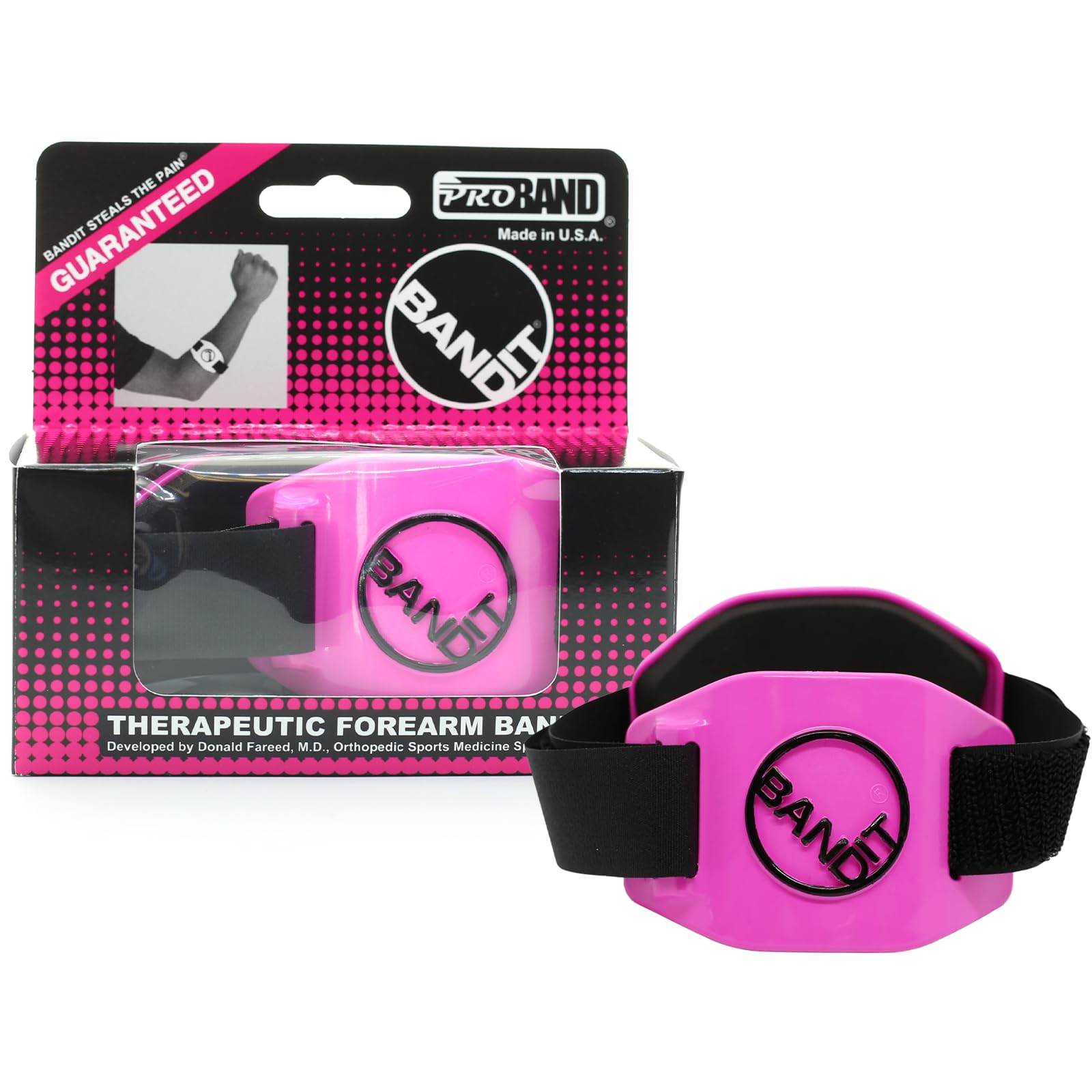 BandIT PINK - Compression Arm Band for Elbow & Forearm - Helps Relieve Pain & Swelling - For Carpal Tunnel, Tendonitis, Tennis & Golfers Elbow,