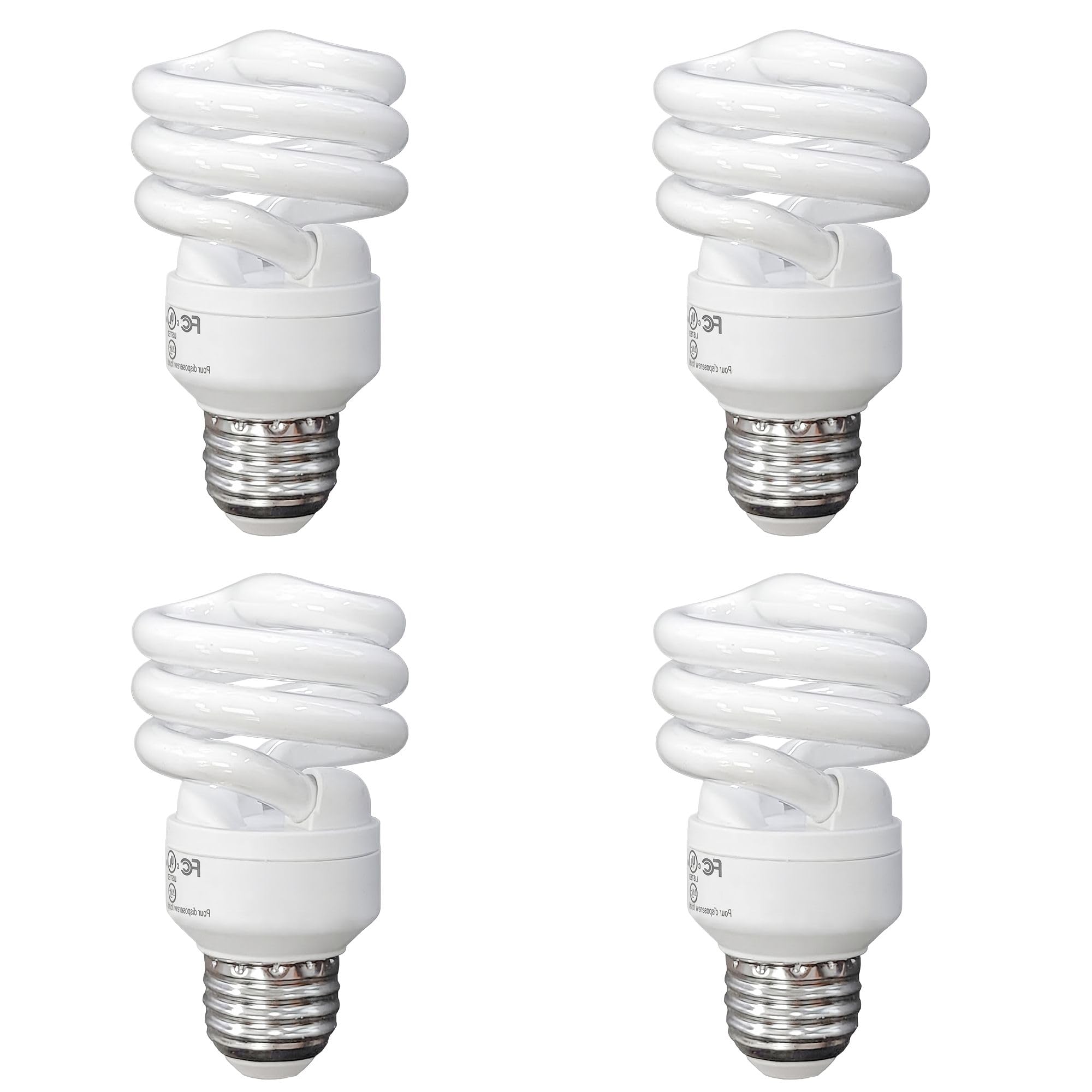 Xtricity Compact Fluorescent Light Bulbs T2 Spiral, E26 Base (4 Pack)