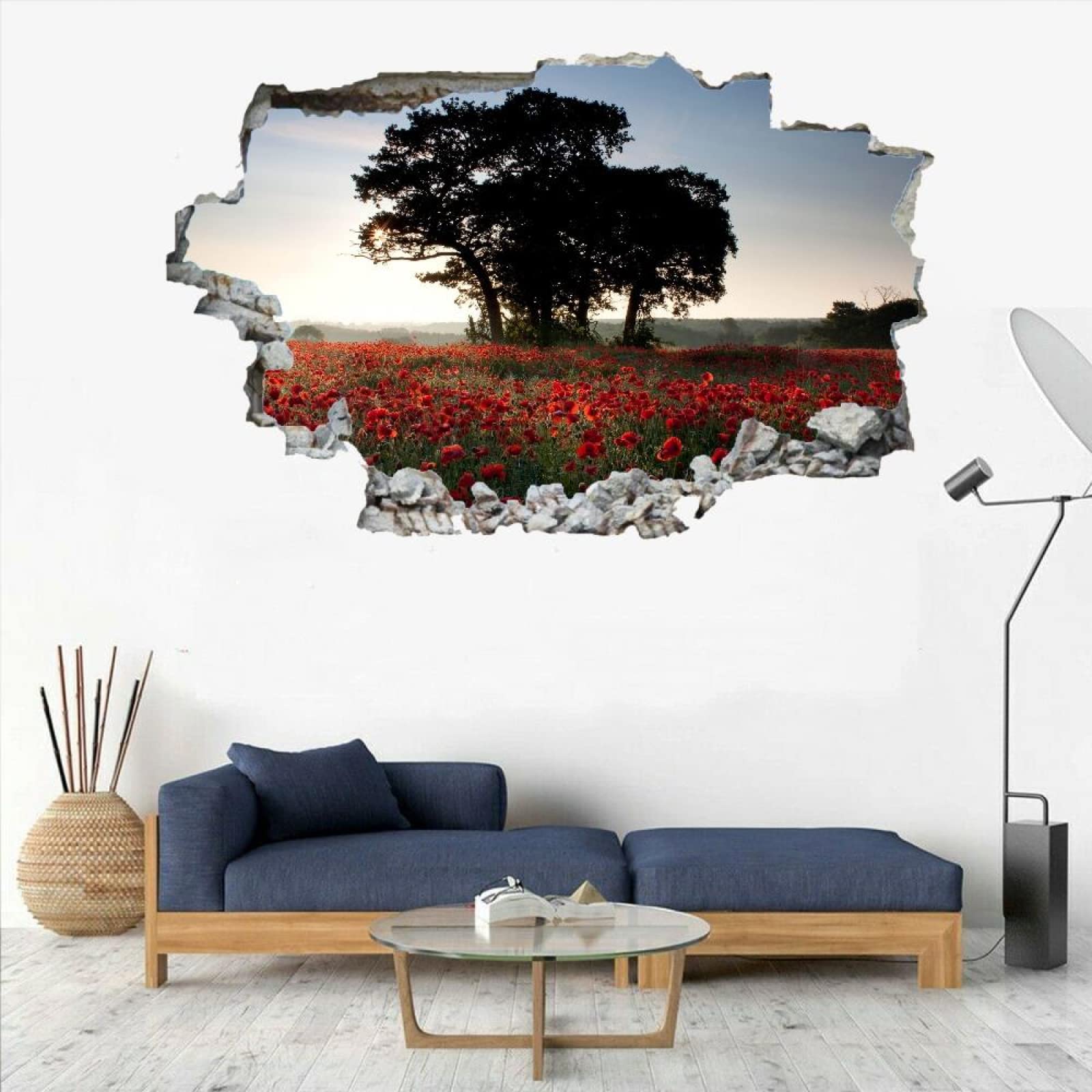 Autocollants De Décoration Murale 3D Écrasés Arbre Autocollant Mural Fleur Tatouage Mural Pour Chambre D'Enfant Chambre De Bébé Salle De Bain Salon Décoration D'Intérieur 80x120cm