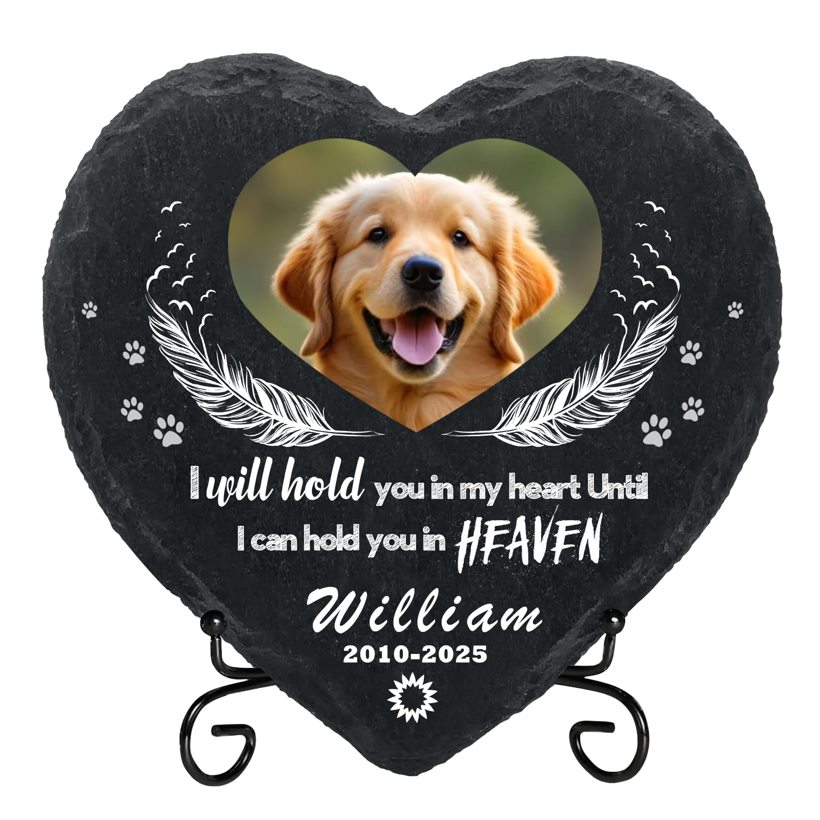 Personalized Dog Memorial Gifts for Loss of Dog, Custom Photo Pet Stone, Personalized Memorial Gifts for Pet Loss, Gift for Cat Lovers, Stones for Dogs, Cemetery Decorations for Grave (Design C) โ image 1