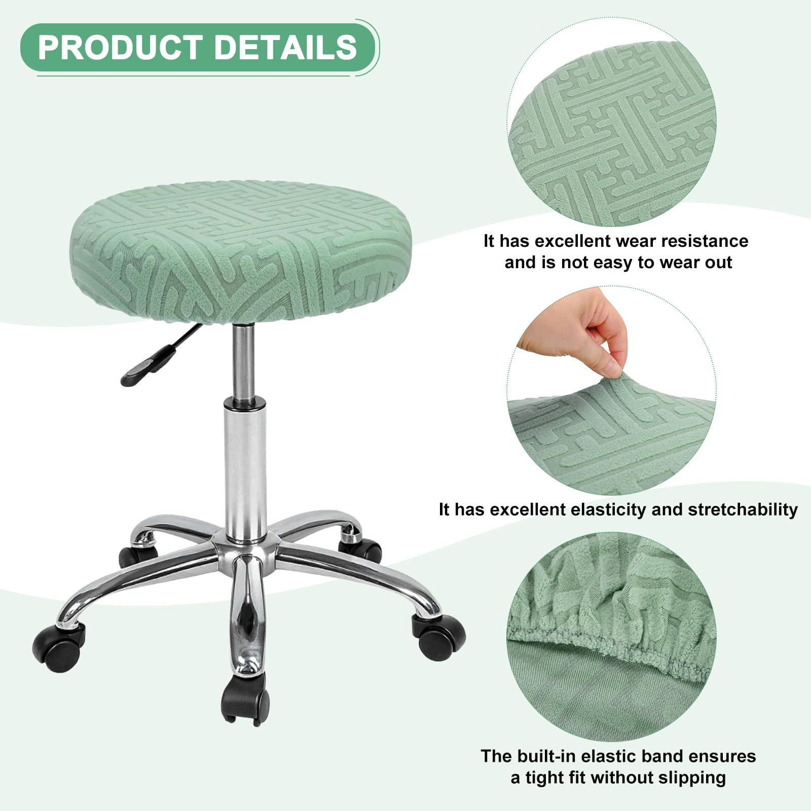 M METERXITY 2-Pack Bar Stool Covers Round - Image 2