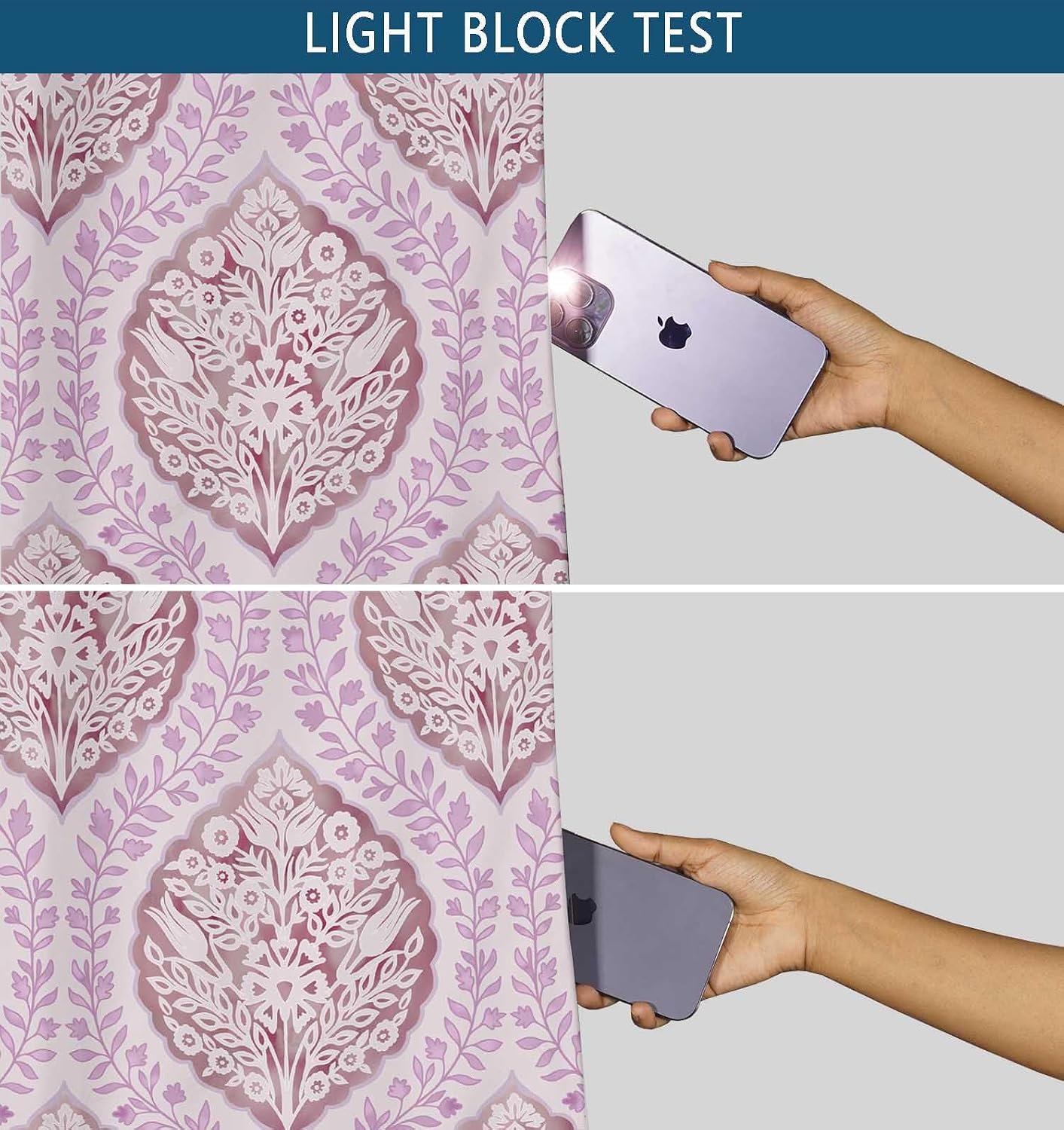 Paisley Arch Design Blackout Curtains - Set of 2 Panels, 42 x 63 Inches Each - Light Blocking & Thermal Insulated Drapes with Grommet Top for Bedroom & Living Room - Pink